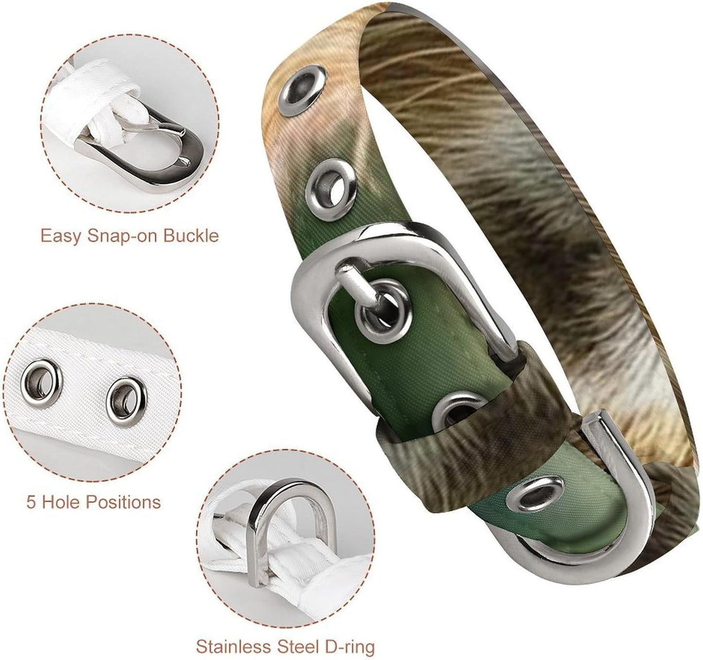 Capybara with Eyes Closed Dog Collar with Buckle Adjustable Martingale Pet Collars Cute Female Male Puppy Collar Soft Waterproof Cat Collars for Small Medium Dogs