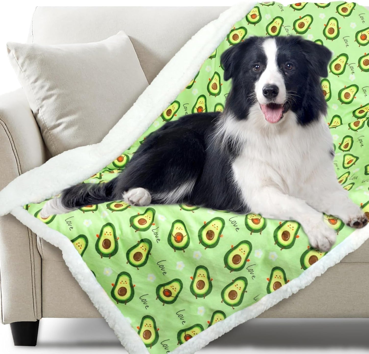 XPUDAC Waterproof Dog Blankets for Large Dogs, Pet Couch Cover Protection, Washable Soft Sherpa Fleece Leakproof Bed Blanket for Furniture Protector, Green-L