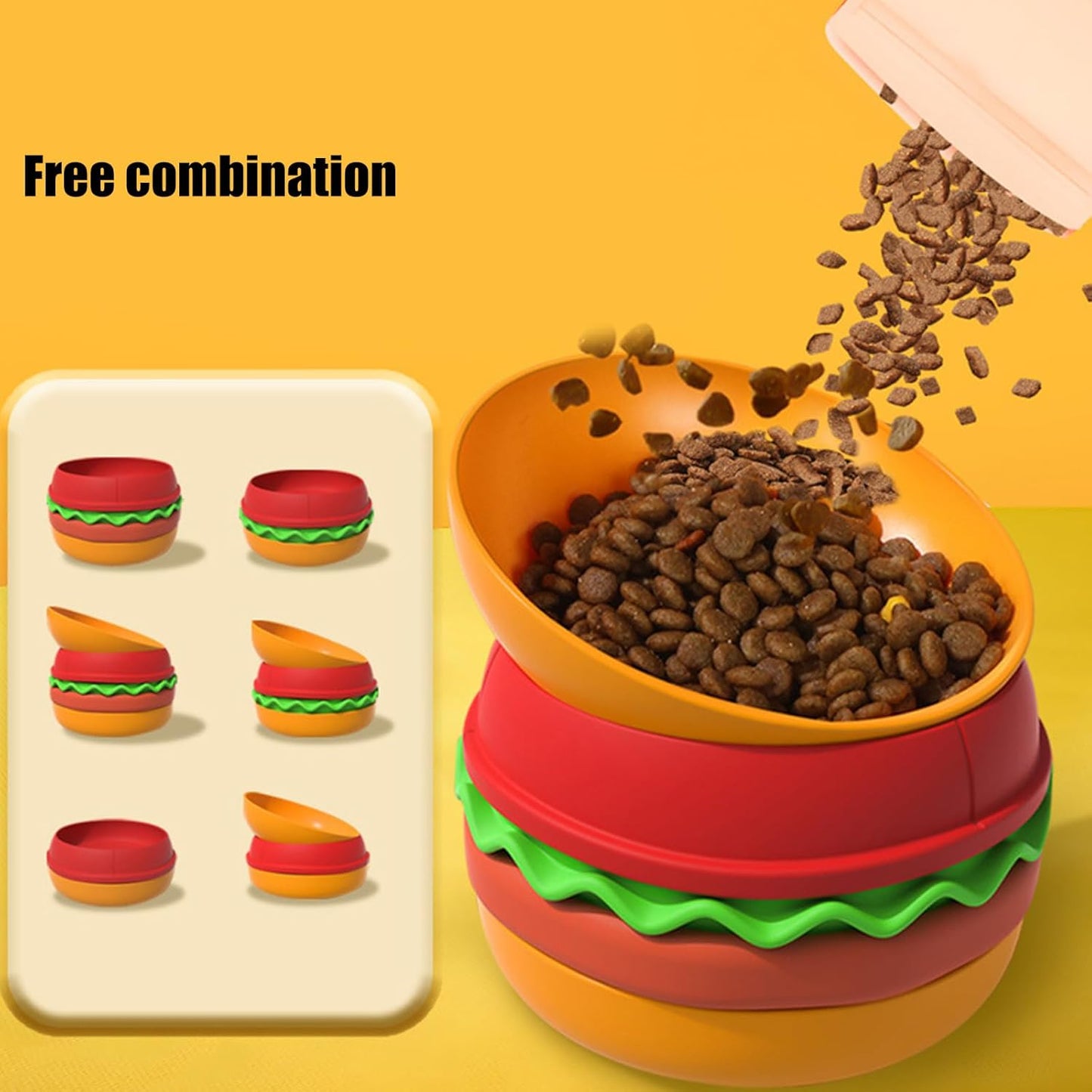 Interactively Slow Feed Pet Bowl Multifunctional Pet Food Dish 5 Layer Stackable for Home or Outdoor Use Space Saving Pet Feeders