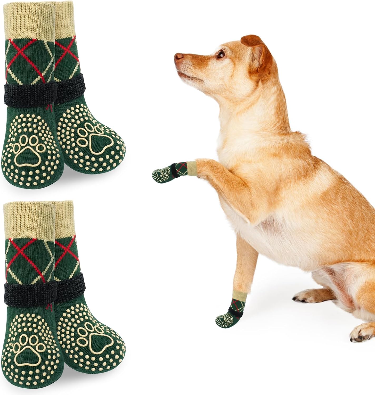 BEAUTYZOO Dog Socks - Anti Lick, Anti Slip, Paw Protector - Size SM