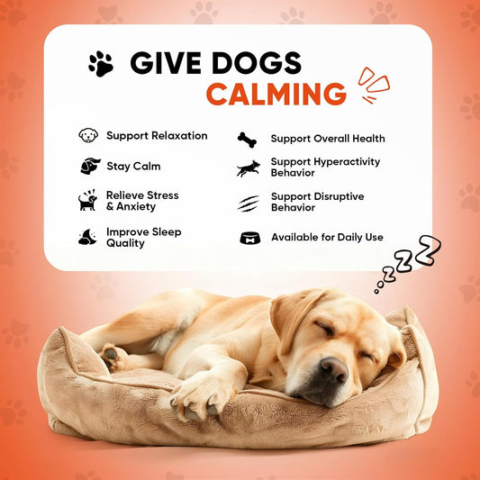 Calming Chews for Dogs-Dog Calming Chews Anxiety Relief Bites with Melatonin HMP for Dog Relaxing Aid-Car Anxiety Fireworks and Thunder Stress Relief Treats Supplements for Puppies Small All Dogs