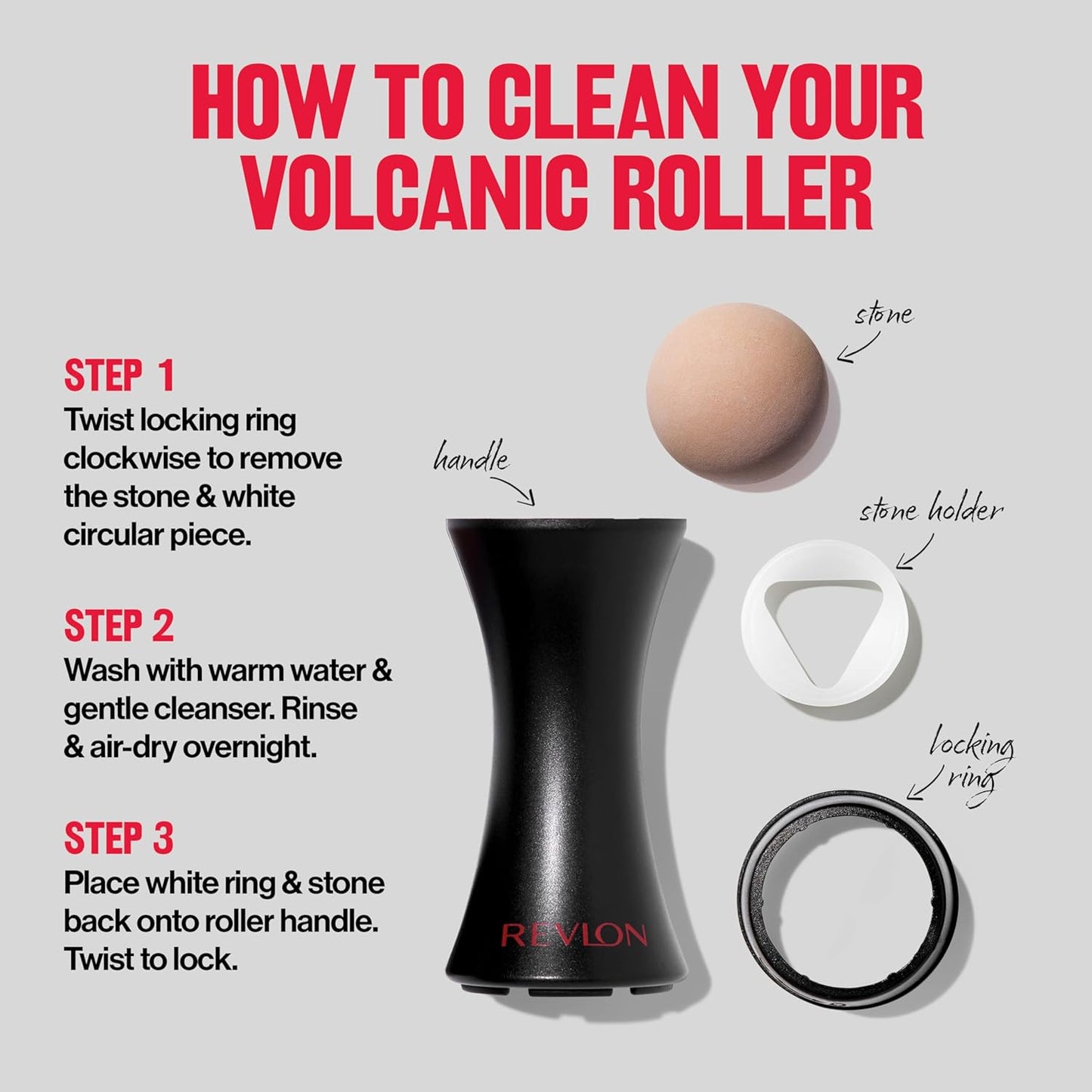 Revlon Face Roller, Oily Skin Control for Makeup, Oil Absorbing, Volcanic Reusable Facial Skincare Tool for At-Home or On-the-Go Mini Massage, 1 Count