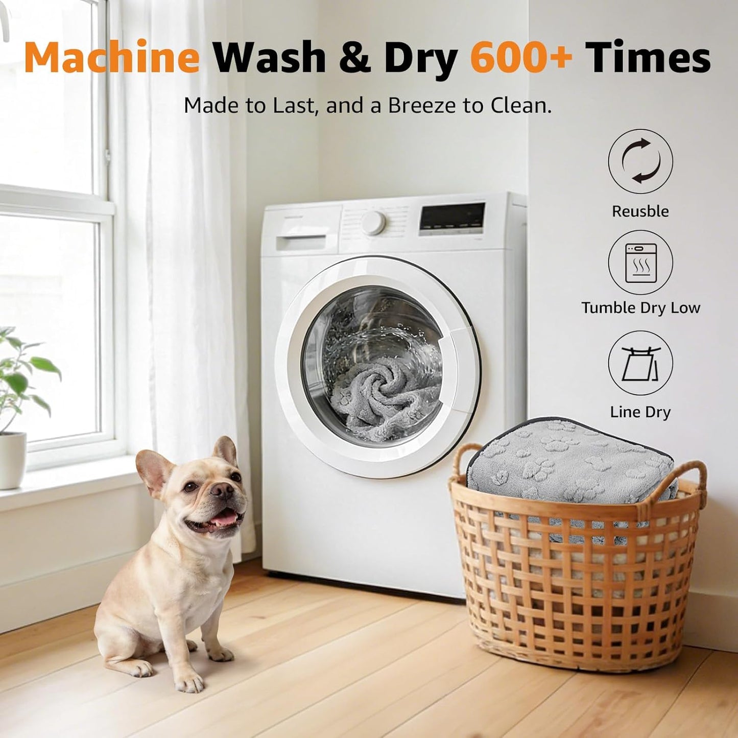 LOOBANI Washable Pee Pads for Dogs 36"x48", 2 Packs Extra Large Whelping Pads for Floor, Playpen, Super Absorbent Reusable Dog Mat, Waterproof Puppy Pads for Incontinence, Housebreak,Crate,Gray