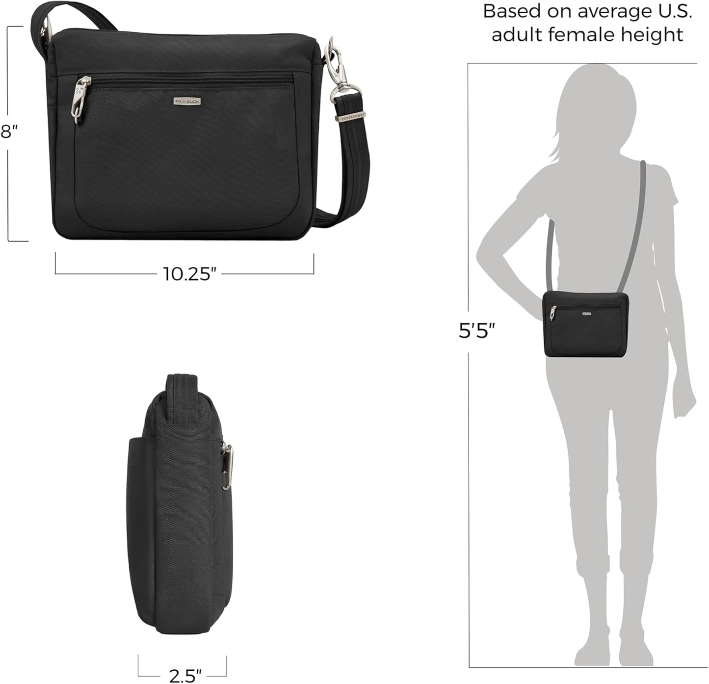 Travelon Anti-Theft Classic Small East/West Crossbody