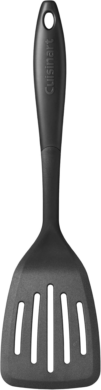 Cuisinart Nylon Kitchen Tool Set, 4-Piece Black – Slotted Turner, Solid Spoon, Slotted Spoon & Ladle, Nonstick-Safe, Heat Resistant to 400F, Dishwasher Safe