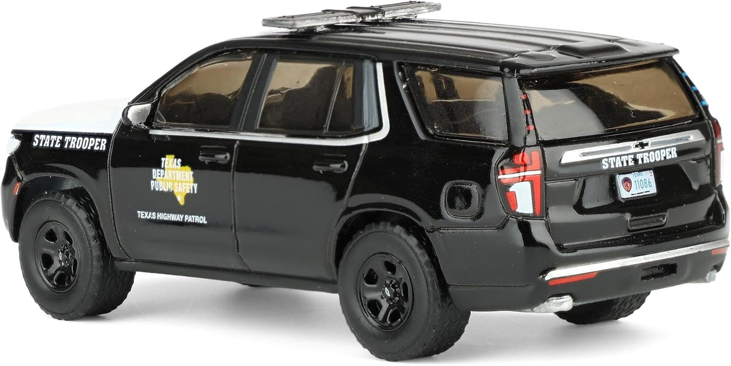Greenlight 1/64 2024 Chevrolet Tahoe Police Pursuit Vehicle, Texas Highway Patrol, Hobby Exclusive Hot Pursuit GLT30540