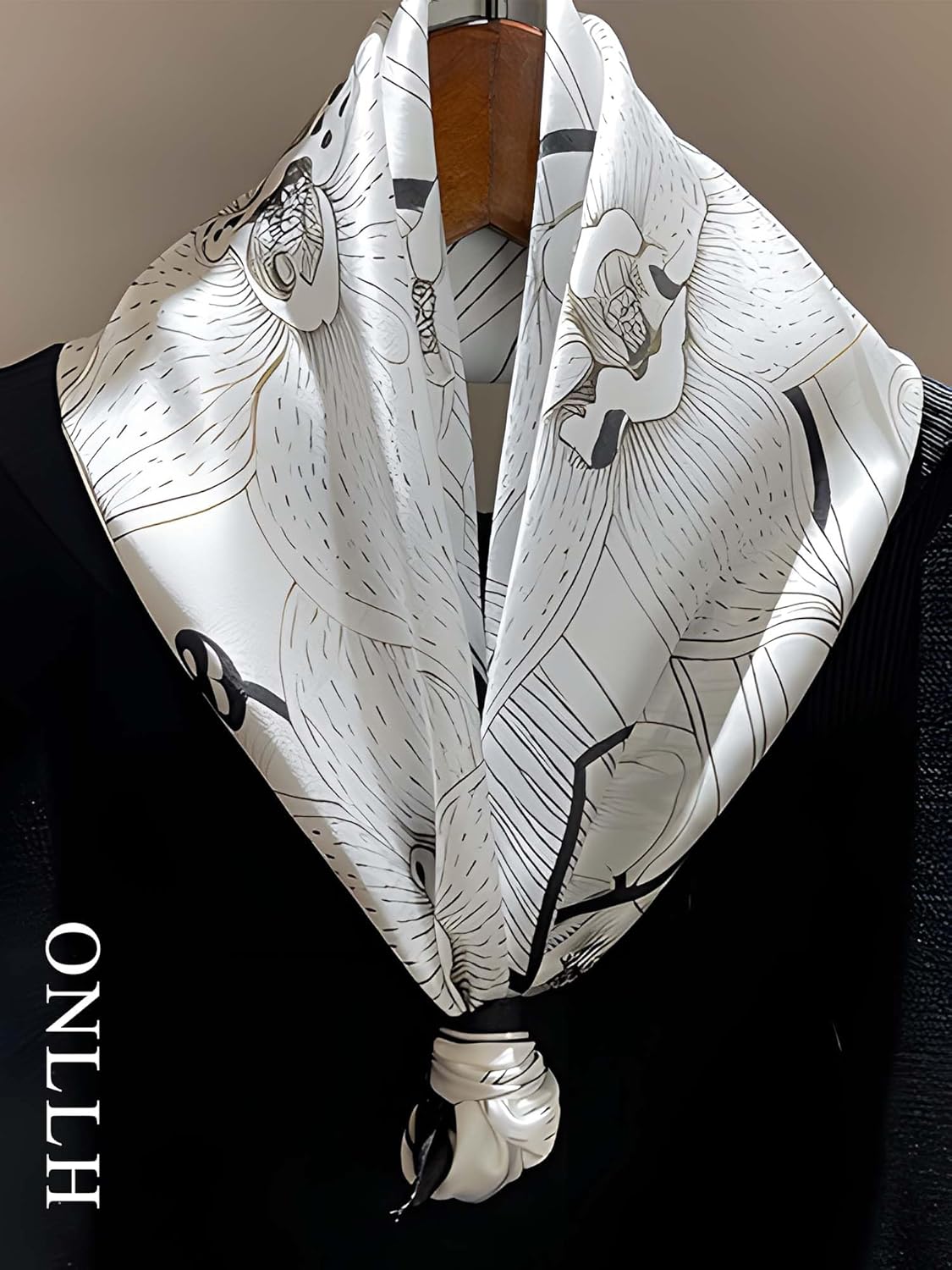 100% Mulberry Silk Scarf for Women Hair Lightweight Square Neckerchief Wrap For Head Scarves 21"