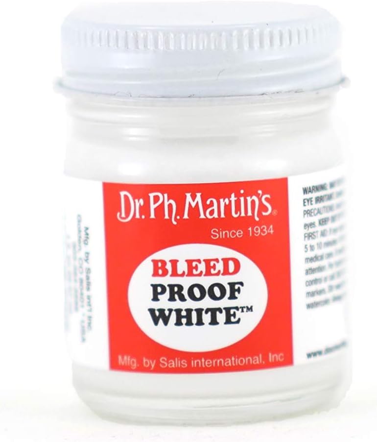 Dr. Ph. Martin's Bleed Proof White Fine Art Paint, 1.0 oz, White, 1 Jar