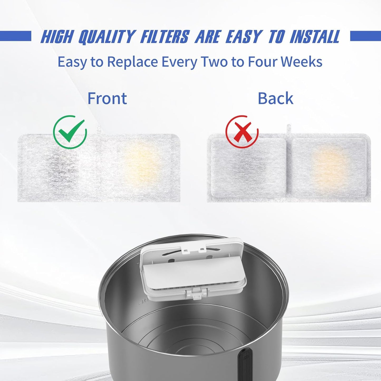 Stainless Steel Cat Water Fountain Filter 6pcs