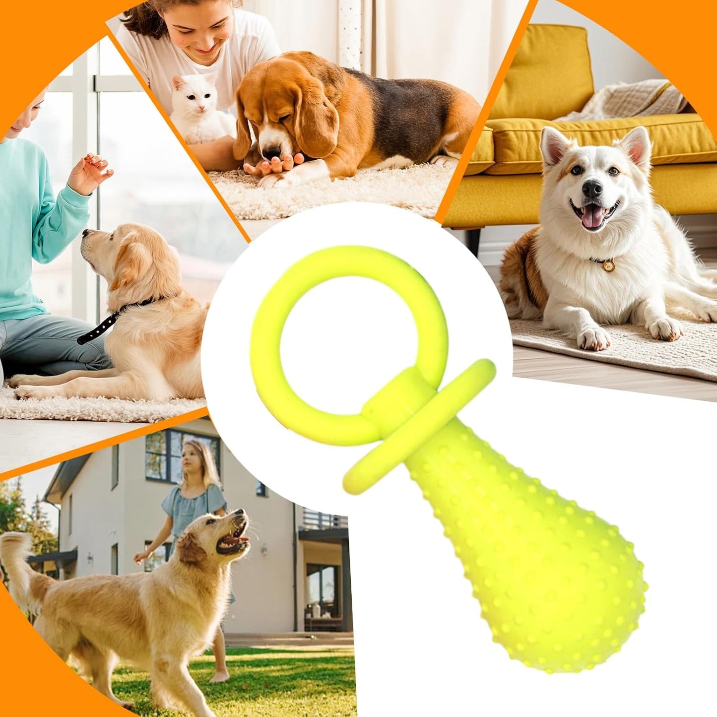 Dog Nipple Toy - Puppy Teething Imitation Breastfeeding Nipple, Responsive Safe Pet Molar Play Chew, Interactive Calming Teether for Travel Apartment Park Home Dorm Use 3.74x1.5 Inches