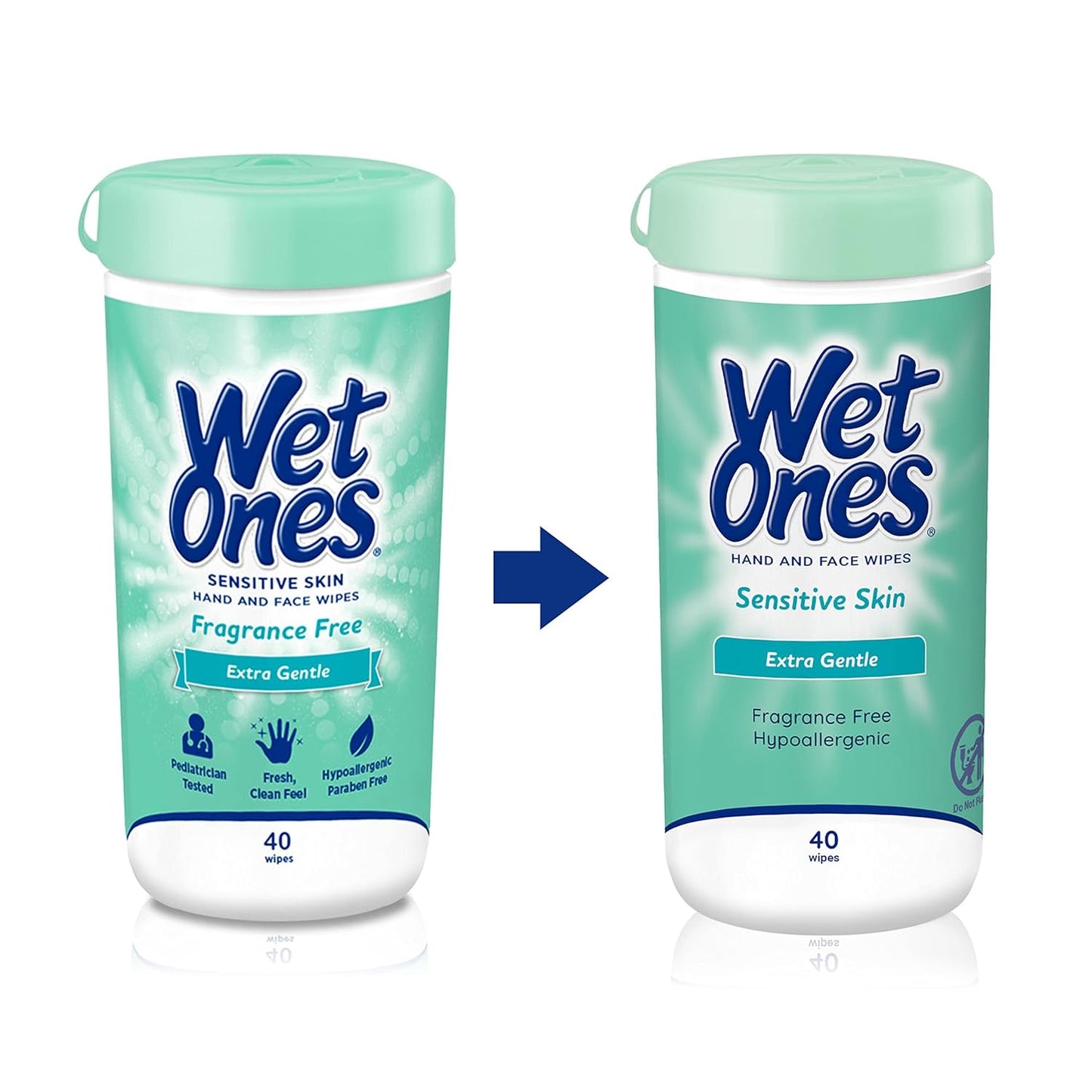 Wet Ones Hand and Face Wipes for Sensitive Skin, Unscented | Wet Ones Sensitive Skin Wipes for Hands and Face, 40 ct. Canister