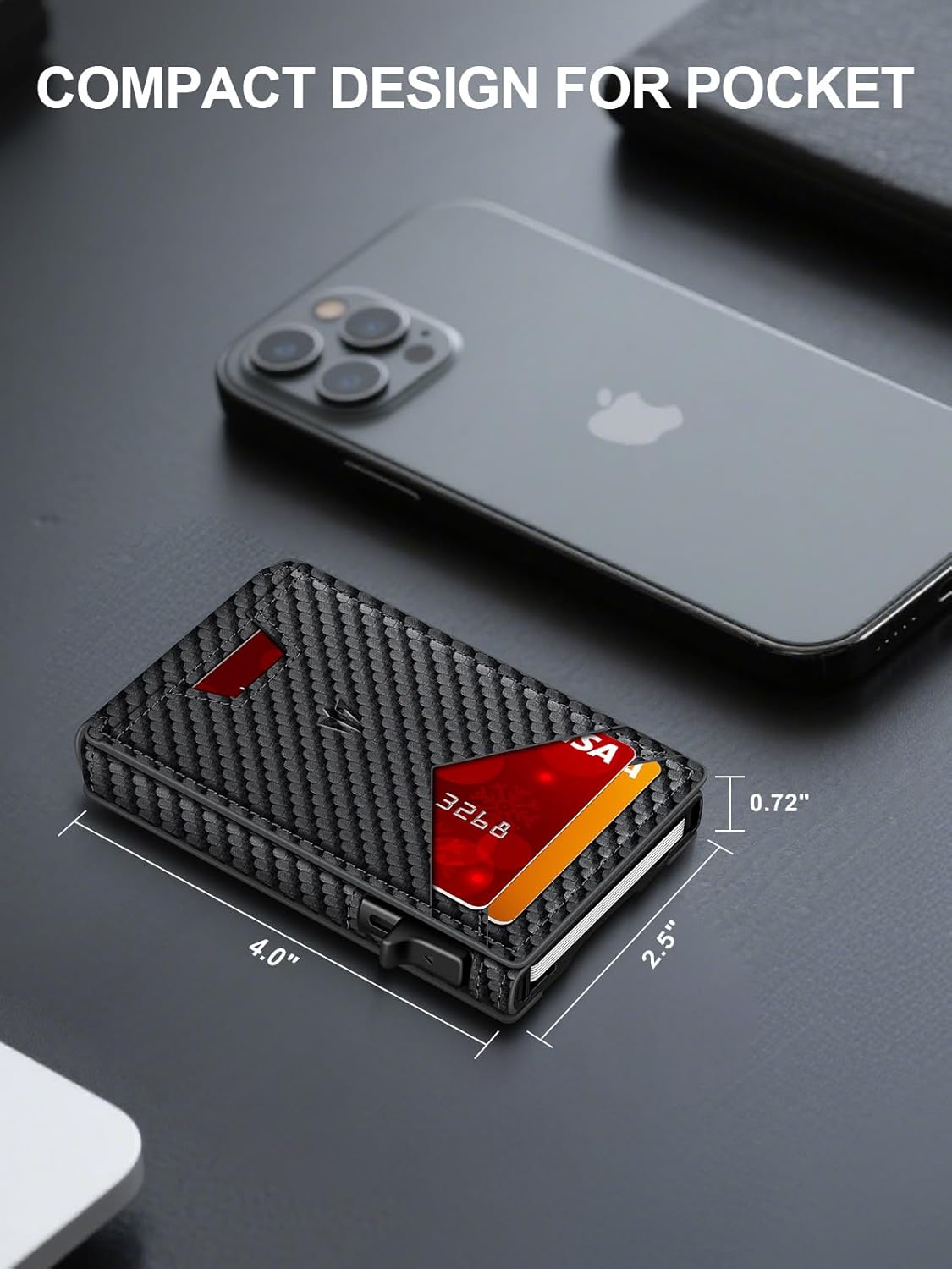 Wallet for Men，Slim Minimalist Wallet with Money Clip ＆ ID Window, RFID Blocking Pop-Up Credit Card Holder，Smart Auminum Mens Wallet Holds 9-13 Cards, Front Pocket Bifold (Magnetic Closure, Gift Box)