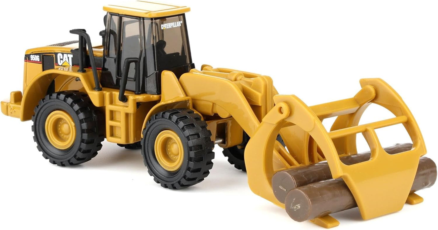 Diecast Masters 1/87 CAT 950G Wheel Loader with Fork and Wood Log 84661CS