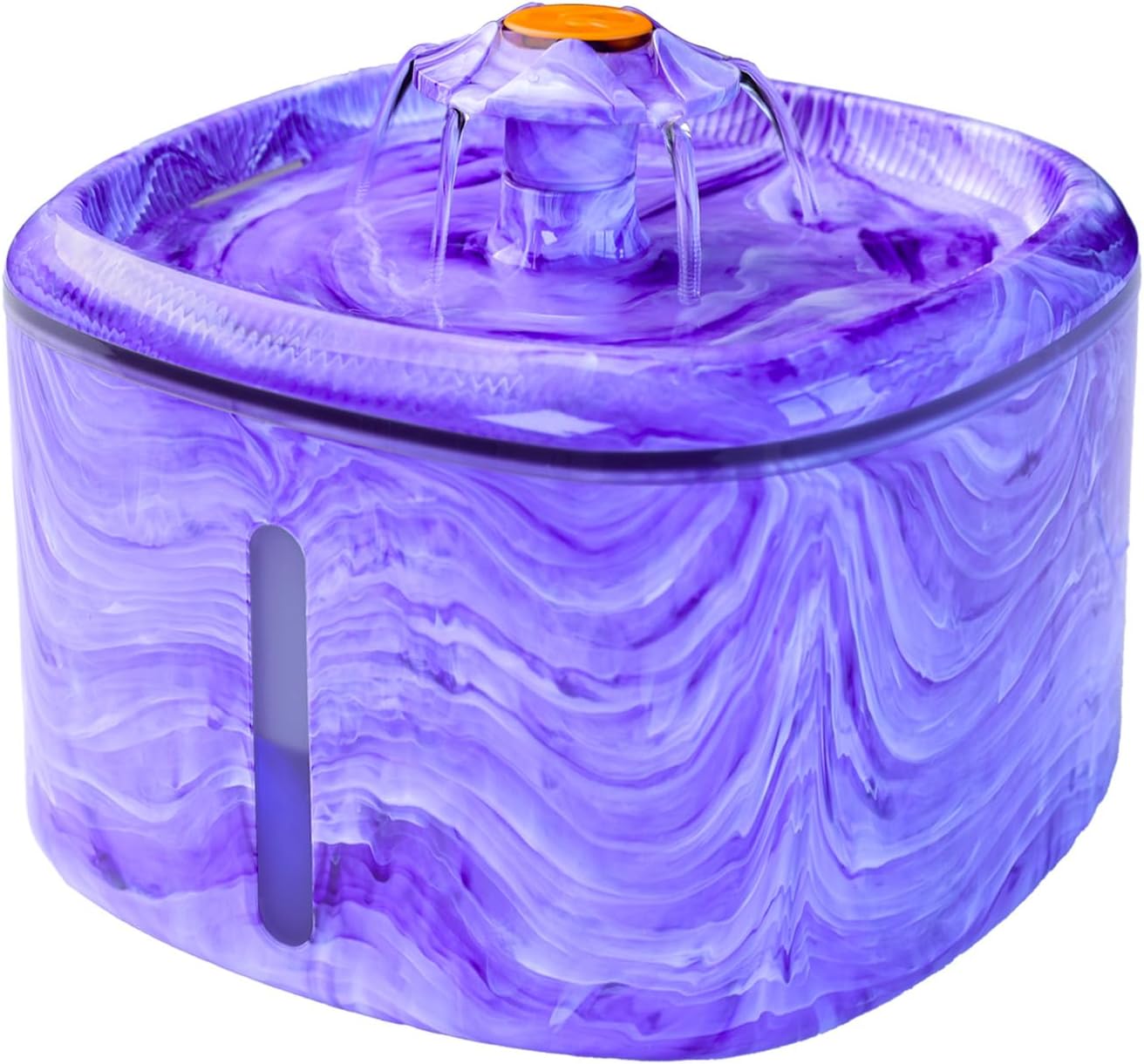 Cat Water Fountain Purple: Automatic Flower Pet Water Fountain for Cats Indoor-84oz/2.5L, Cute Cat Fountain for Drinking, LED Blue Light, Upgraded Ultra Quiet Pump, Gifts for Cats, Dogs (2Filters)