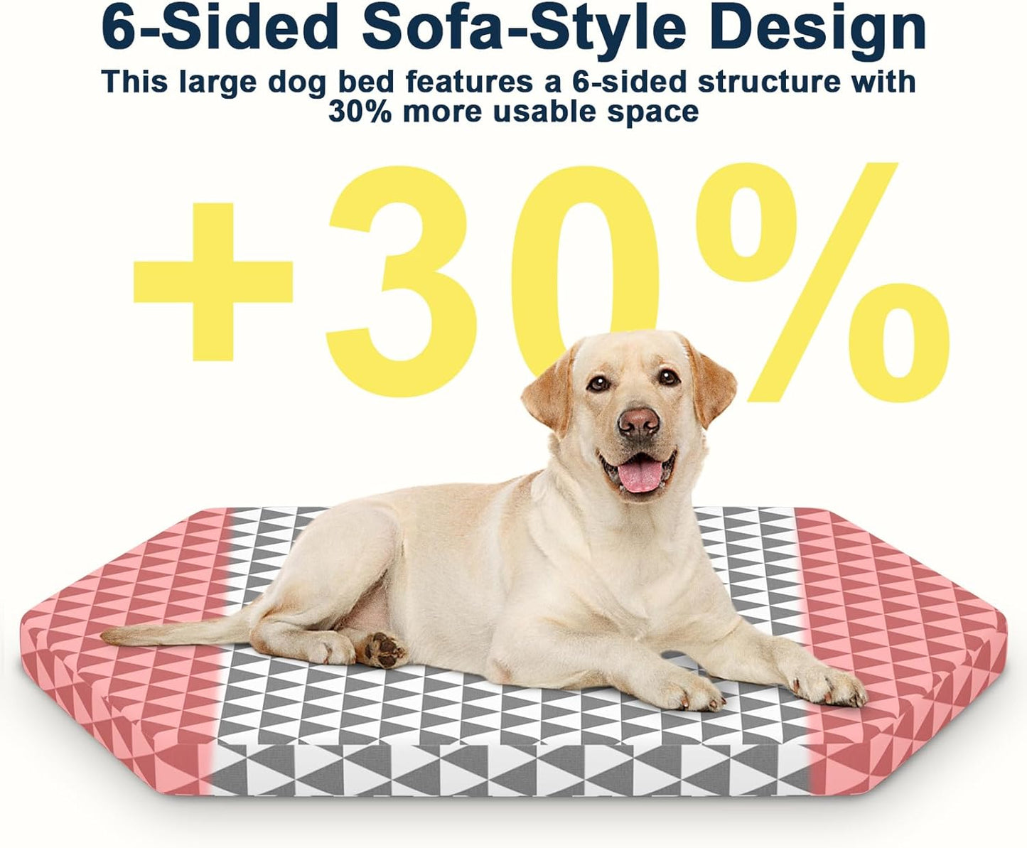 Orthopedic Dog Beds for Medium Dogs, Pet Bed with 6 Sides,Removable & cleanable Cover，M