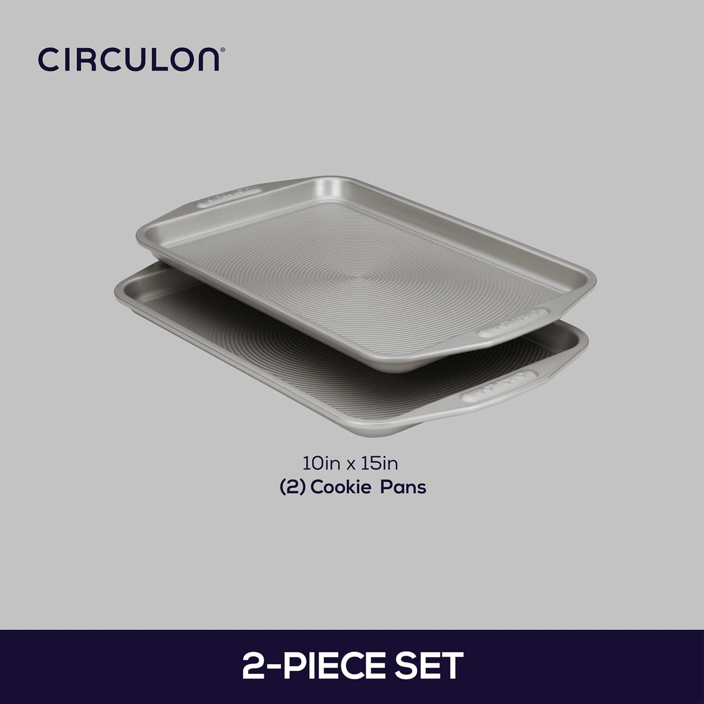 Circulon Nonstick Bakeware 2-Piece Baking Sheet, Bakeware Set, Gray