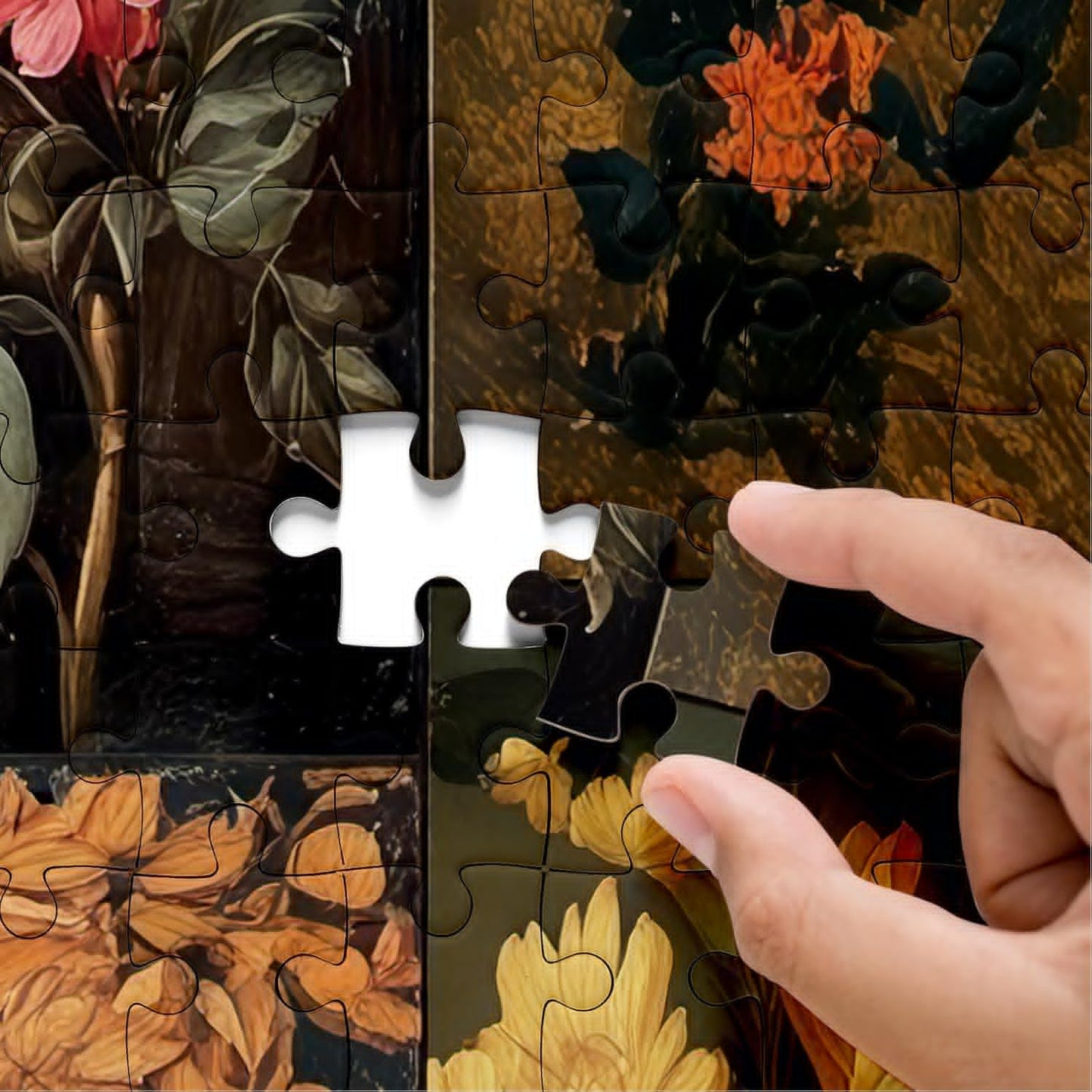 Vintage Collage Flower Puzzle 1000 Pieces for Adults, Floral Wildflower Colorful Art Jigsaw Puzzle, Beautiful Moody Aesthetic Sunflower Puzzles