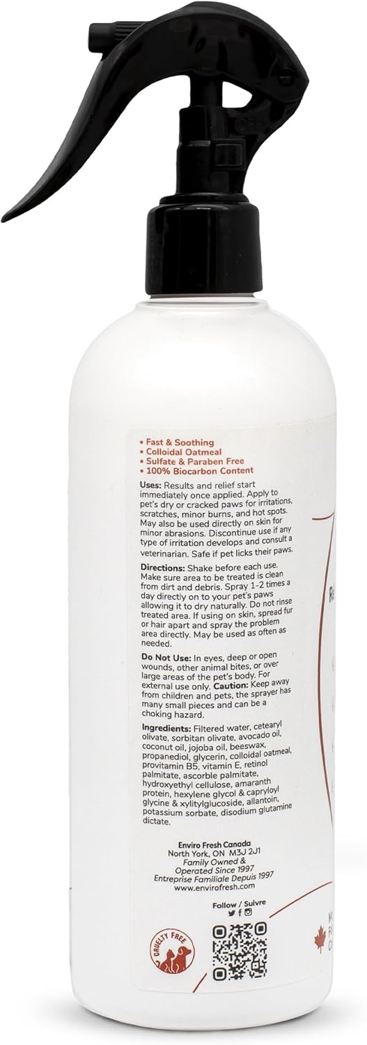Dog Itch Relief Shampoo by EnviroFresh, Skin Relief Spray, Paw Relief Lotion for Dogs & Pets, Natural, Sensitive Skin, Anti Itch for Dogs
