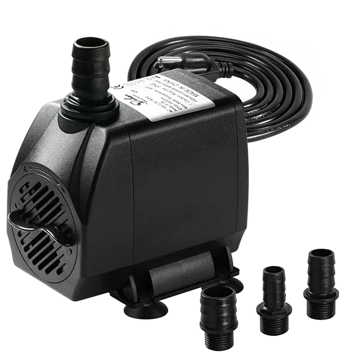 Simple Deluxe 9.2ft High Lift 550GPH 45W Water Table Pump (2082L/H) with 3 Nozzles, Perfect for Fish Tank, Hydroponics, Pond, Aquarium, Black