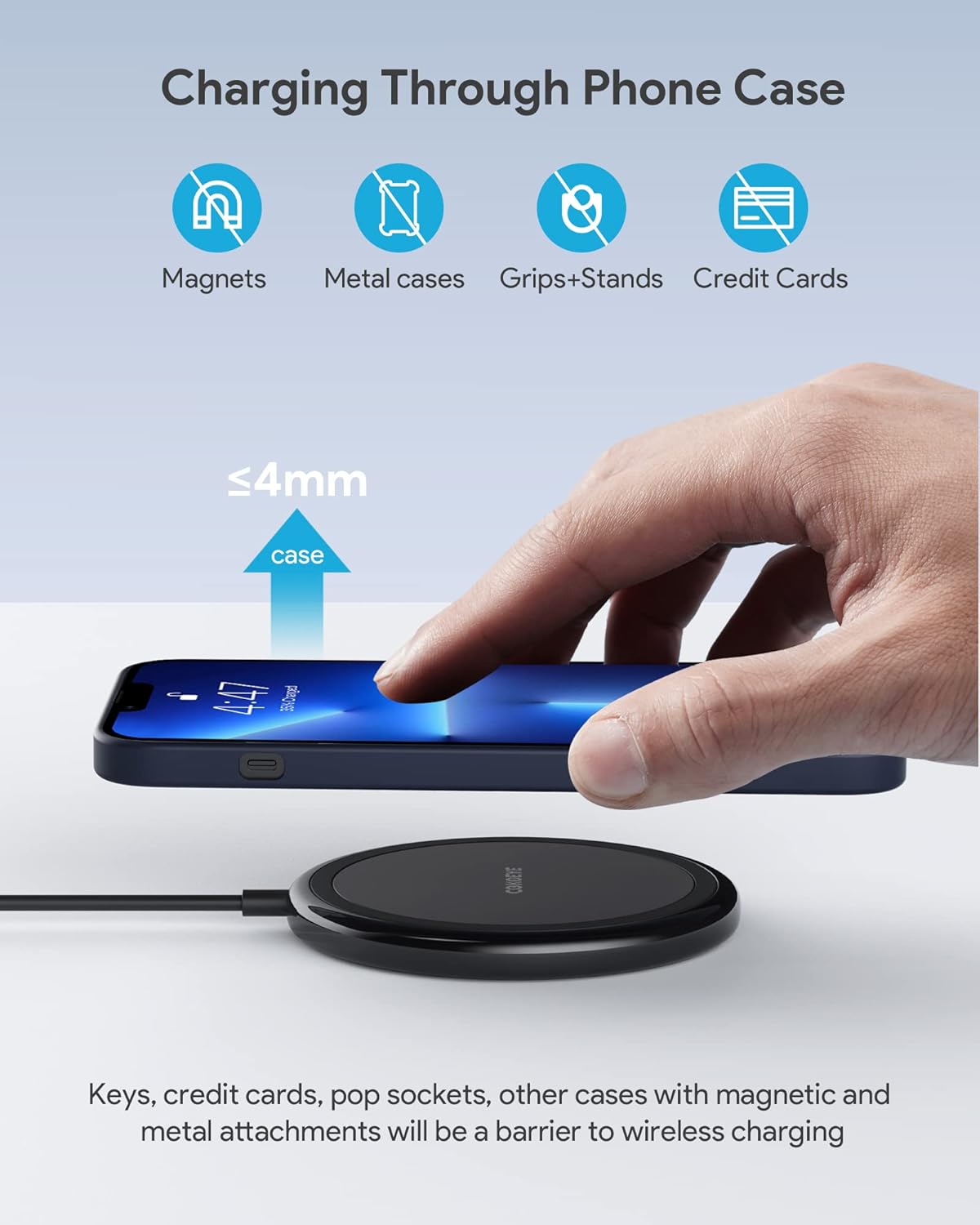 Wireless Charger, 15W Max Fast Wireless Charging Pad 2-Pack Compatible with iPhone 17/17 Air/17 Pro/17 Pro Max/16/15/14/13/12/Samsung S24/S24Ultra/S23Ultra/S22/S21,AirPods Pro2