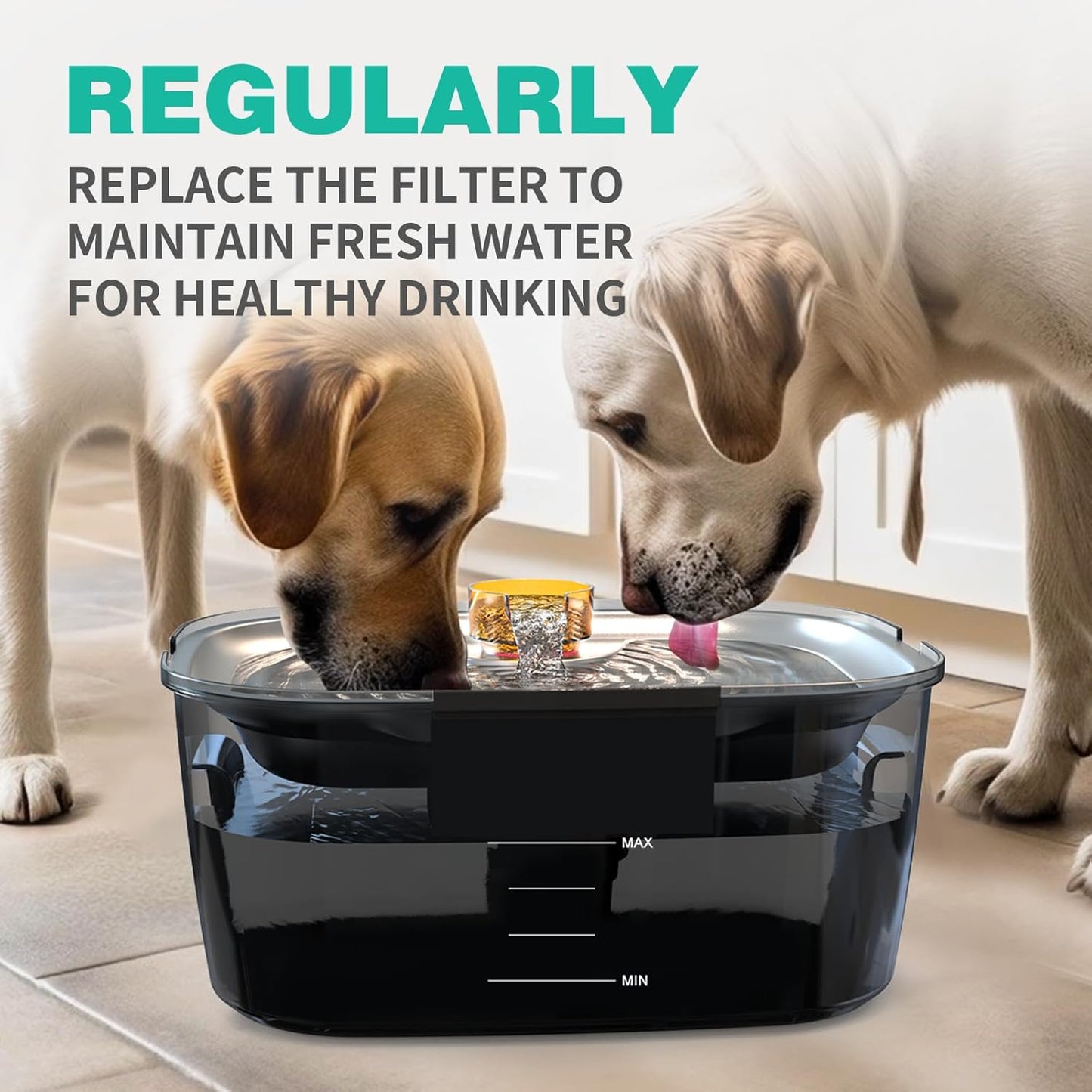 Dog Water Fountain Filters Replacement 4 Pack,2 Months Set of Water Filter Replacement for SwSun Large Pet Water Fountain Stainless Steel,7 Layer Vertical Filtration for D2341,D2419,D2322,D2223,D2340