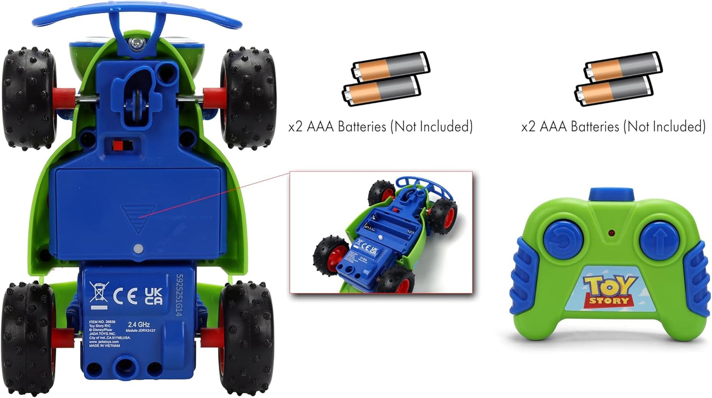 Jada Toys 1:32 RC Toy Story RC Buggy – Simple Function Remote Control Car for Kids with 5.5" Body and Movie-Inspired Design – No Figure Included