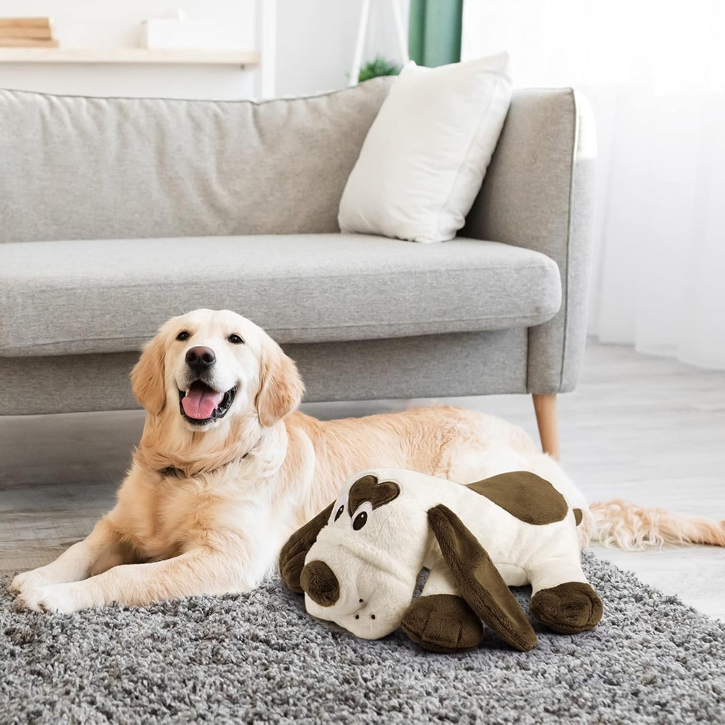 Puppy Toy with Heartbeat Dog Training Toy for Separation Anxiety Claming Behavioral Aid, Heartbeat Toy Plush Toys for Dogs Cats Pets Puppy Starter Kit