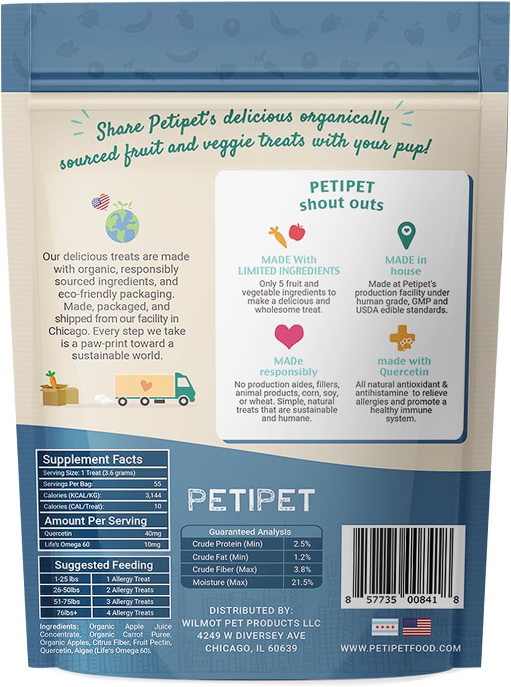 Petipet Dog Allergy Relief Soft & Chewy Chews - Quercetin + Omega 3 - Natural Antihistamine for Itching, Paw Licking, Seasonal and Grass Allergies - for Itchy Skin, Hot Spots, Immune Support