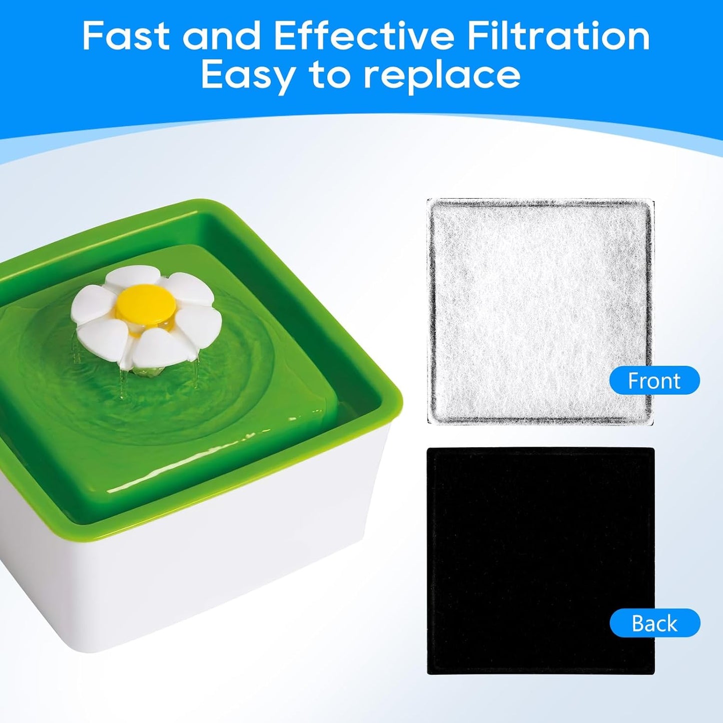 Cat Water Fountain Filter Fit for Premier Pet Fountain Filters Replacement, Pet Fountain Filter Replacement Compatible with Petsafe Aqua Fountain Aqua Cube, Aqua Falls & Current Fountain