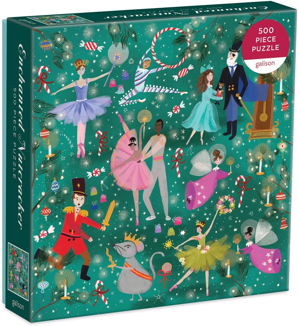 Galison Enchanted Nutcracker 500 Piece Puzzle from Galison - Colorful and Whimsical Illustrated Jigsaw Puzzle of The Beloved Holiday Classic, 20" x 20", Makes a Wonderful Gift