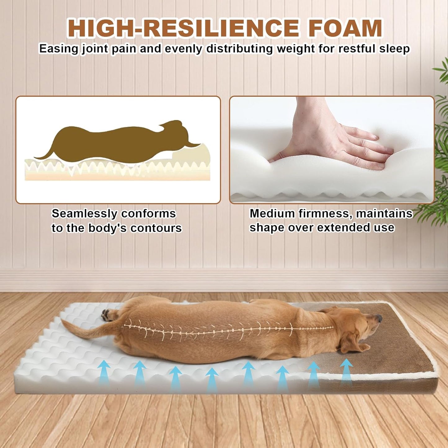 Heated Pet Bed for Cat & Puppy, 20×20In Dog Beds with Memory Foam Pet Bed, Nine Gears Smart Switch Dog Sofa with Timer, Washable Removable Cotton Sleeve, Soft and Comfortable