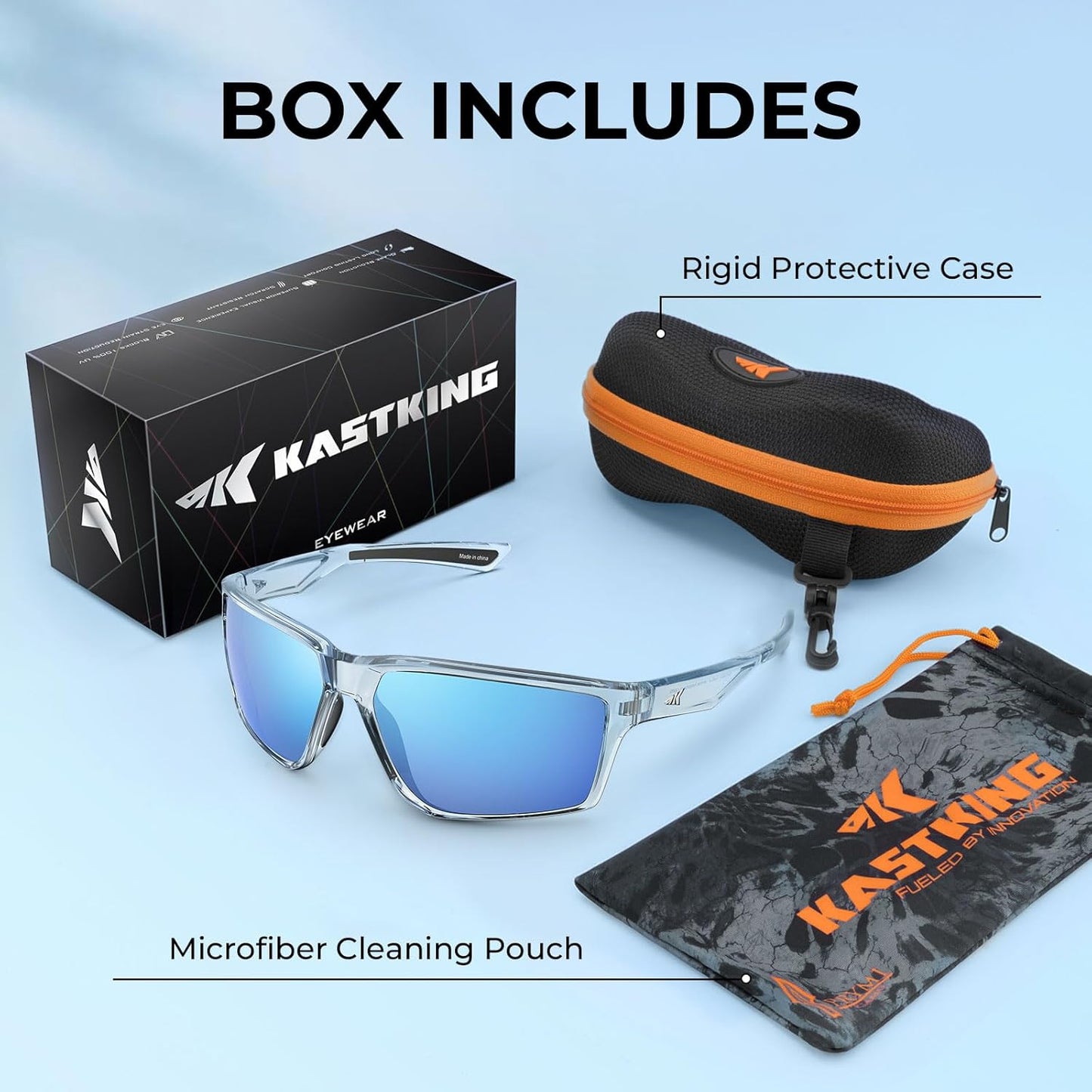 KastKing Osage Polarized Sport Sunglasses for Men and Women, Ideal for Driving Fishing Cycling Running, UV Protection
