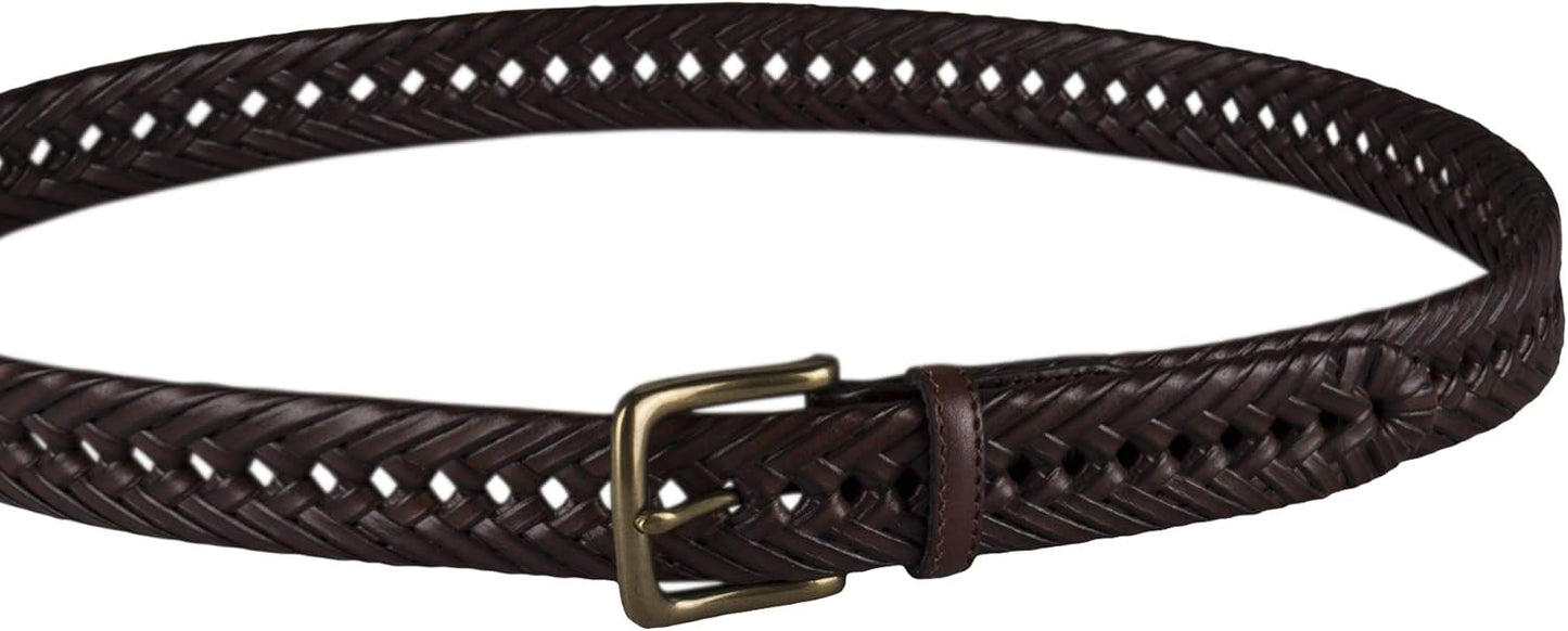 Tommy Hilfiger Men's Fully Adjustable Leather Braided Belt, Classic Strap for Jeans, Khakis & Dress Pants