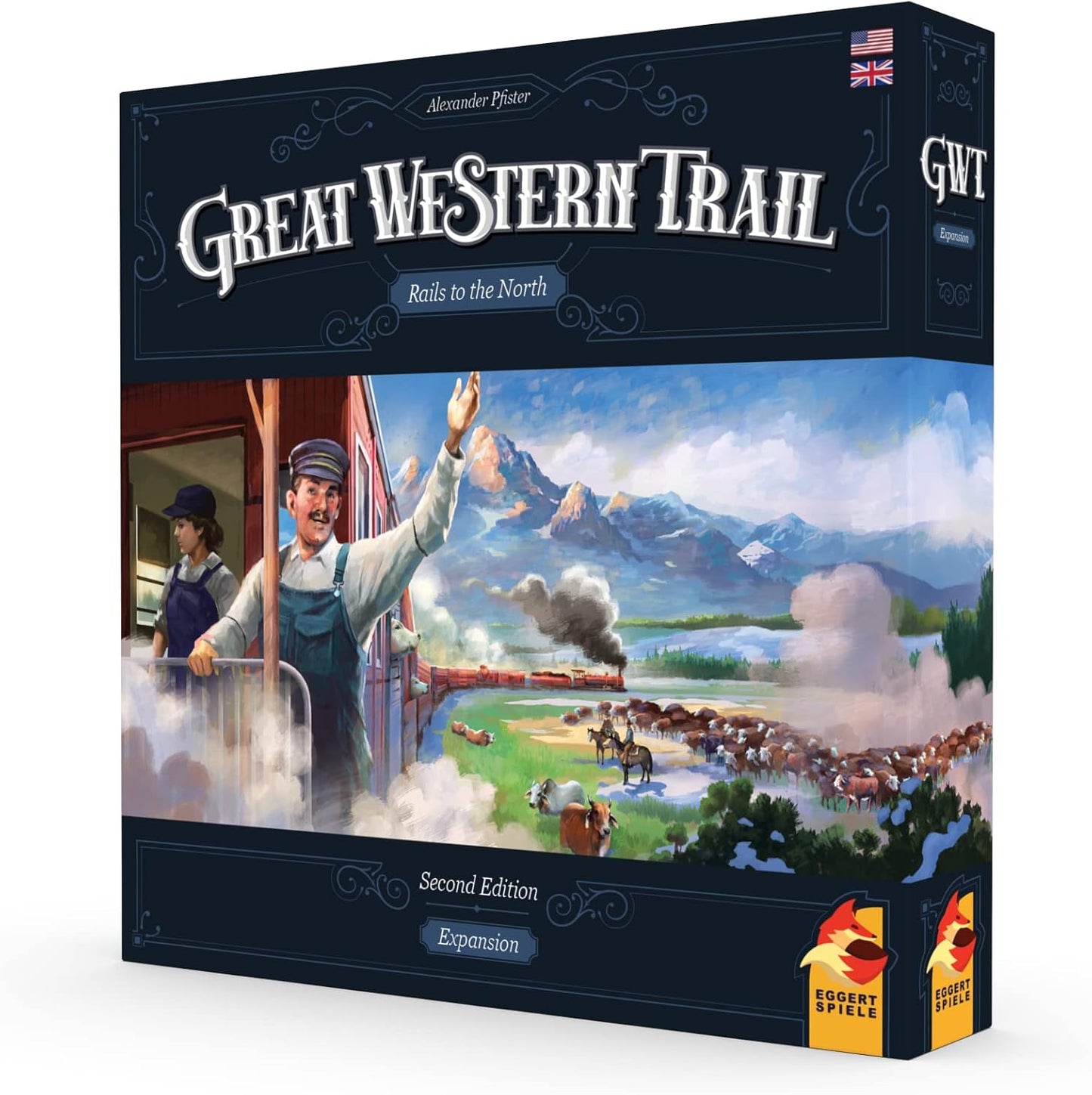 Great Western Trail 2nd Edition Rails to the North Board Game Expansion - New Adventures Await! Strategy Game for Kids & Adults, Ages 12+, 1-4 Players, 75-150 Min Playtime Made by Eggertspiele