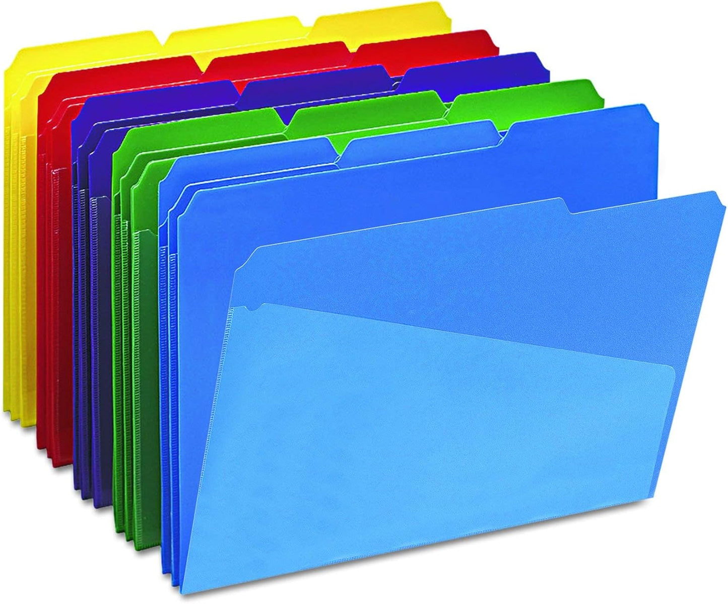 Smead Poly File Folders with Pockets, Folders for Documents, 1/3-Cut Tabs, File Folders Letter Size, Office Supplies, School Supplies, Set of 30
