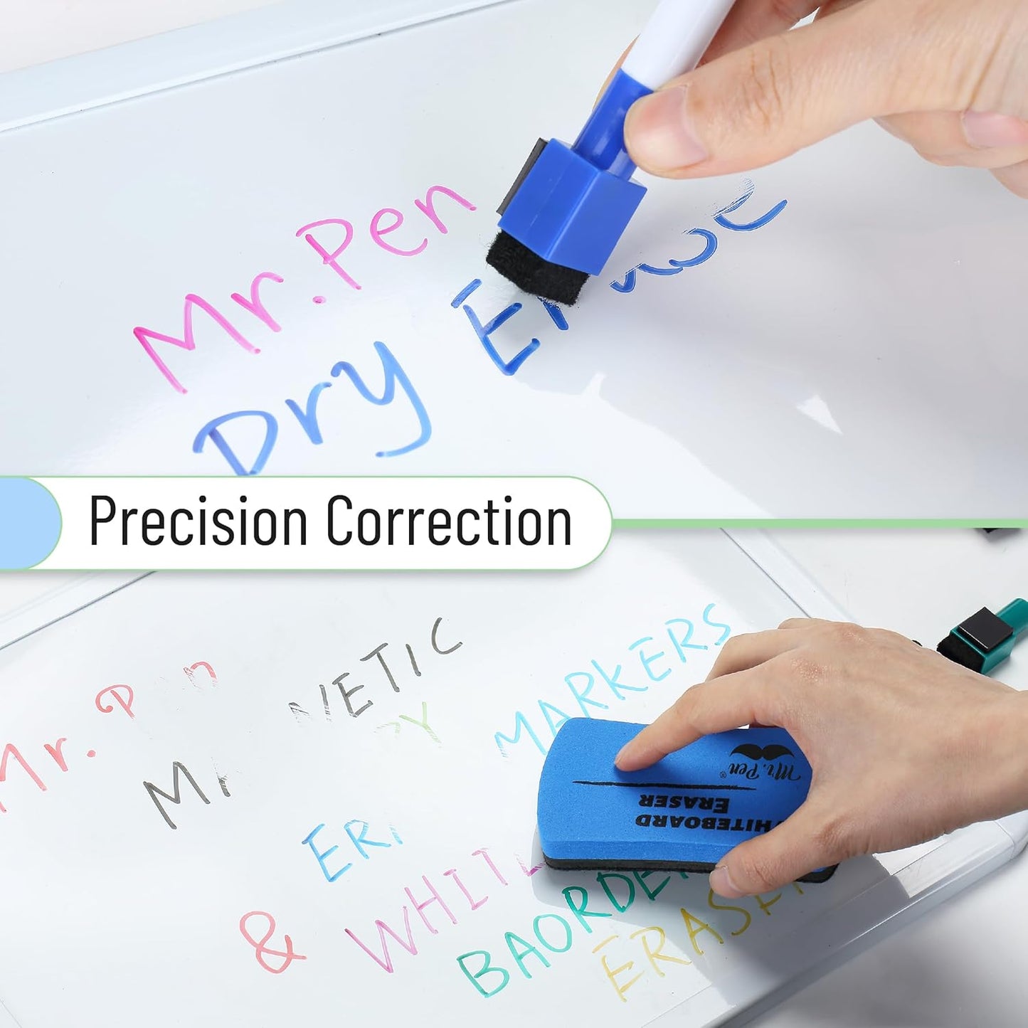 Mr. Pen- Magnetic Dry Erase Markers, 8 Pack with Eraser, Magnet, Fine Tip Dry Erase Pens