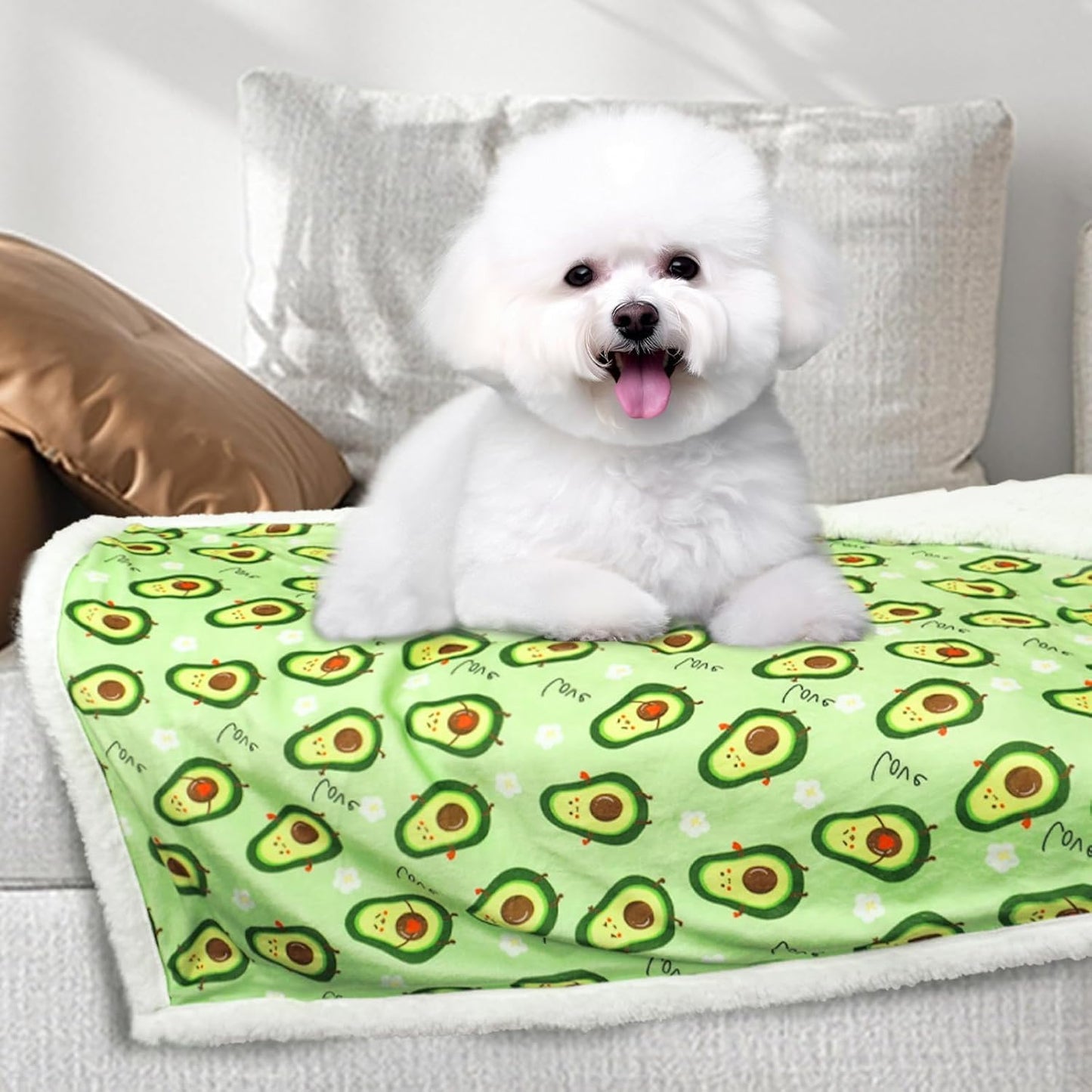 XPUDAC Waterproof Dog Blankets for Large Dogs, Pet Couch Cover Protection, Washable Soft Sherpa Fleece Leakproof Bed Blanket for Furniture Protector, Green-L