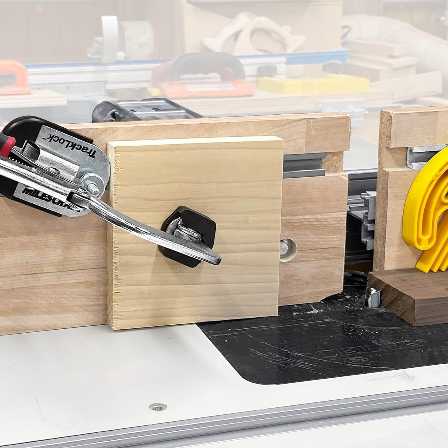 Milescraft 4023 Track Master – Universal T-Track Clamping System. Fits any T-Track. Contains Clamping Base with 1/4in-20, 13x20mm, 23x30mm, 30x35mm T-Track Connectors and Hardware. 3in Clamp Included
