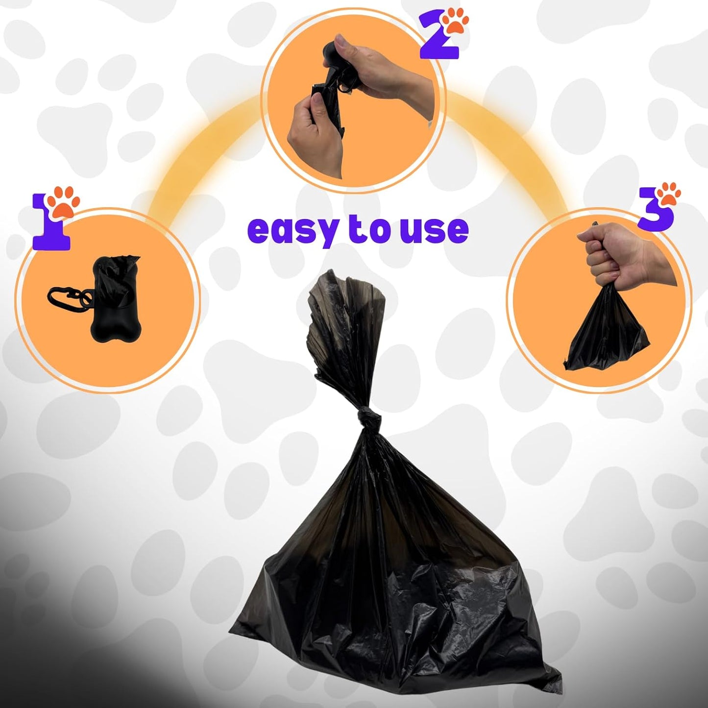Dog Poop Bags Value Pack (1400 ct.) Extra Thick Strong Doggy Bags Guaranteed Leak-Proof Biodegradable Poop Bags w/Dispenser Eco-friendly Landfill-Degradable Refill Rolls (Black, 70 Rolls, Unscented)