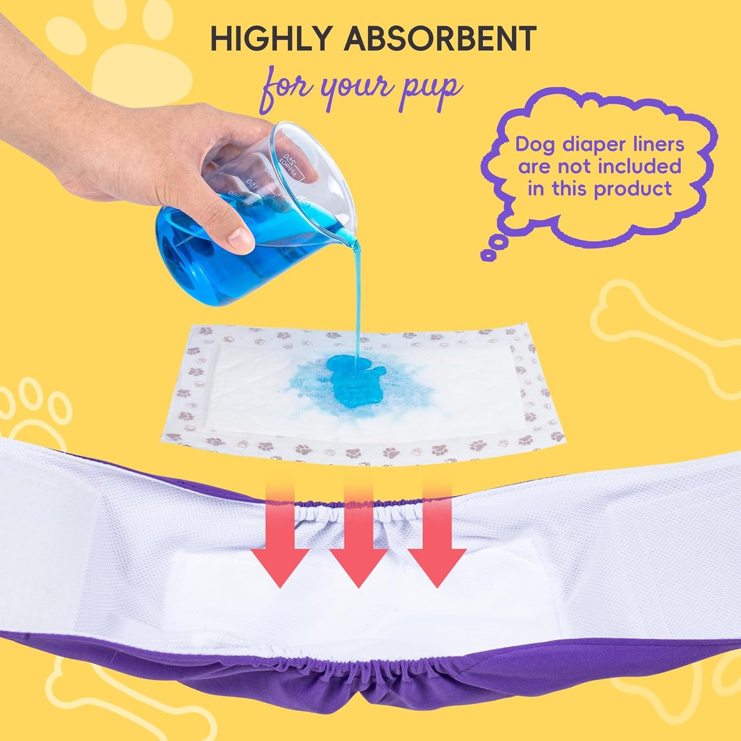 MICOOYO Male Dog Belly Bands Washable, Reusable Dog Diapers Male, Doggy Diapers for Puppy Training, Incontinence, Marking, S, Pack of 3