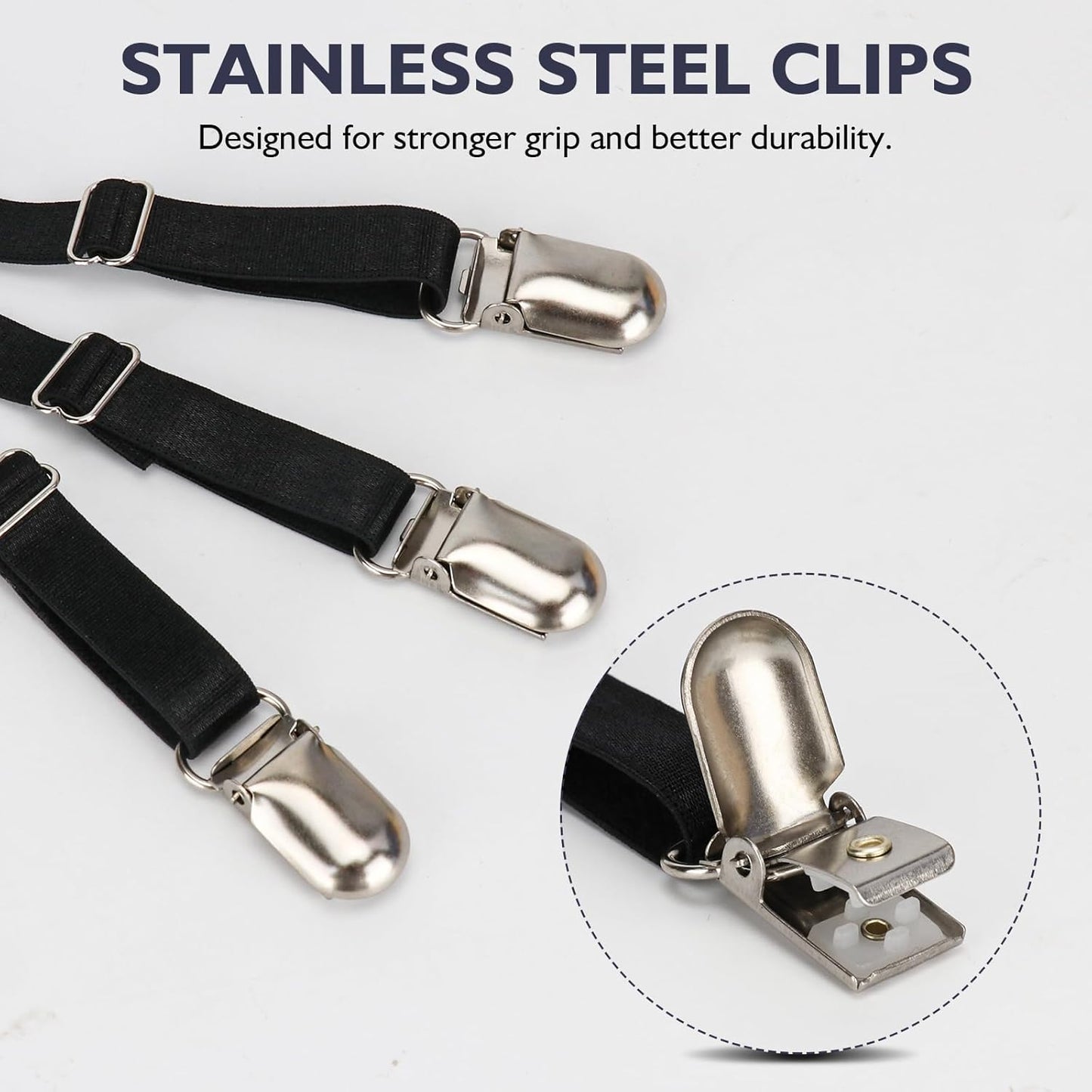 Shirt Stays For Men, Shirt Stays For Police And Military, Elastic Non slip and Durable Shirt Stay For Men, 2025 Upgrade Keep The Look Professional (a pair)