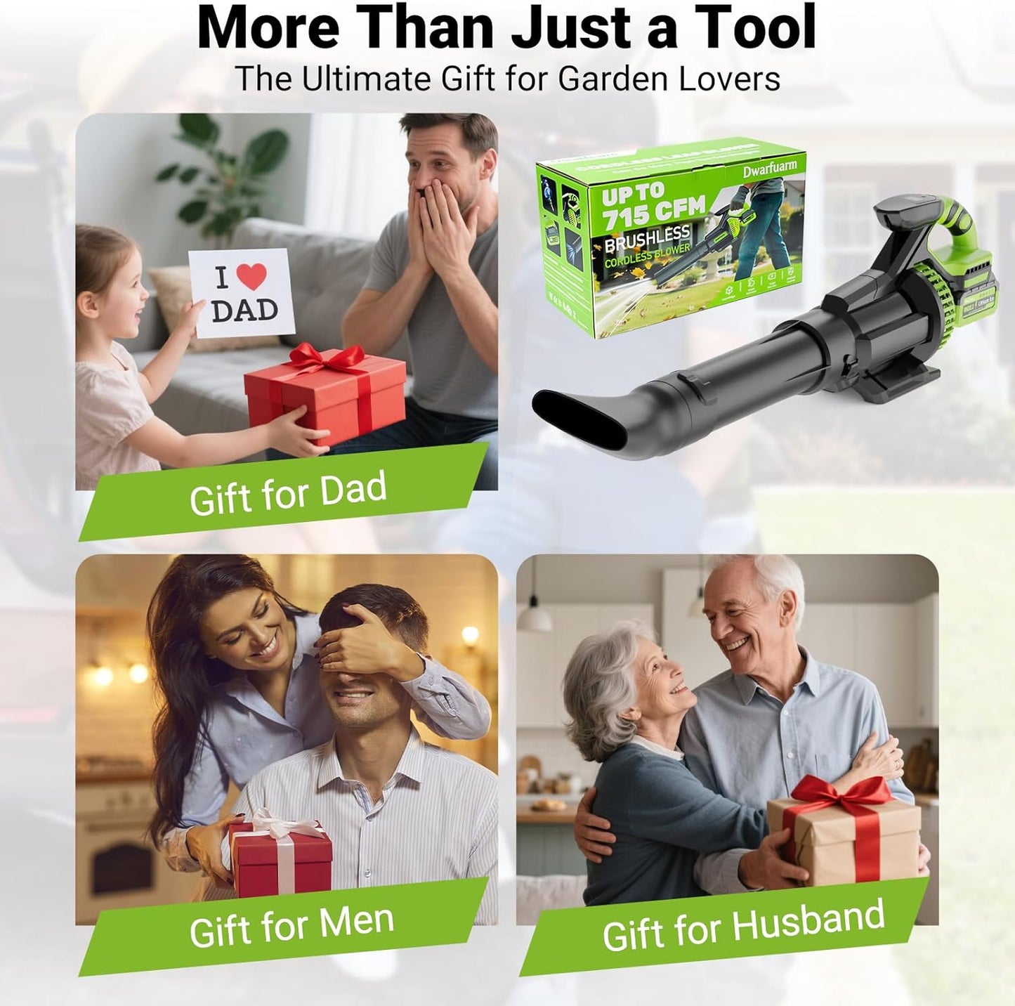 Cordless Leaf Blower with 715 CFM, 35,000 RPM Brushless Motor, Lightweight Electric Blower with LCD & 3-Speed Modes, Battery Powered with 2×4.0Ah Batteries & Charger for Lawn Care, Yard, Patio & Car