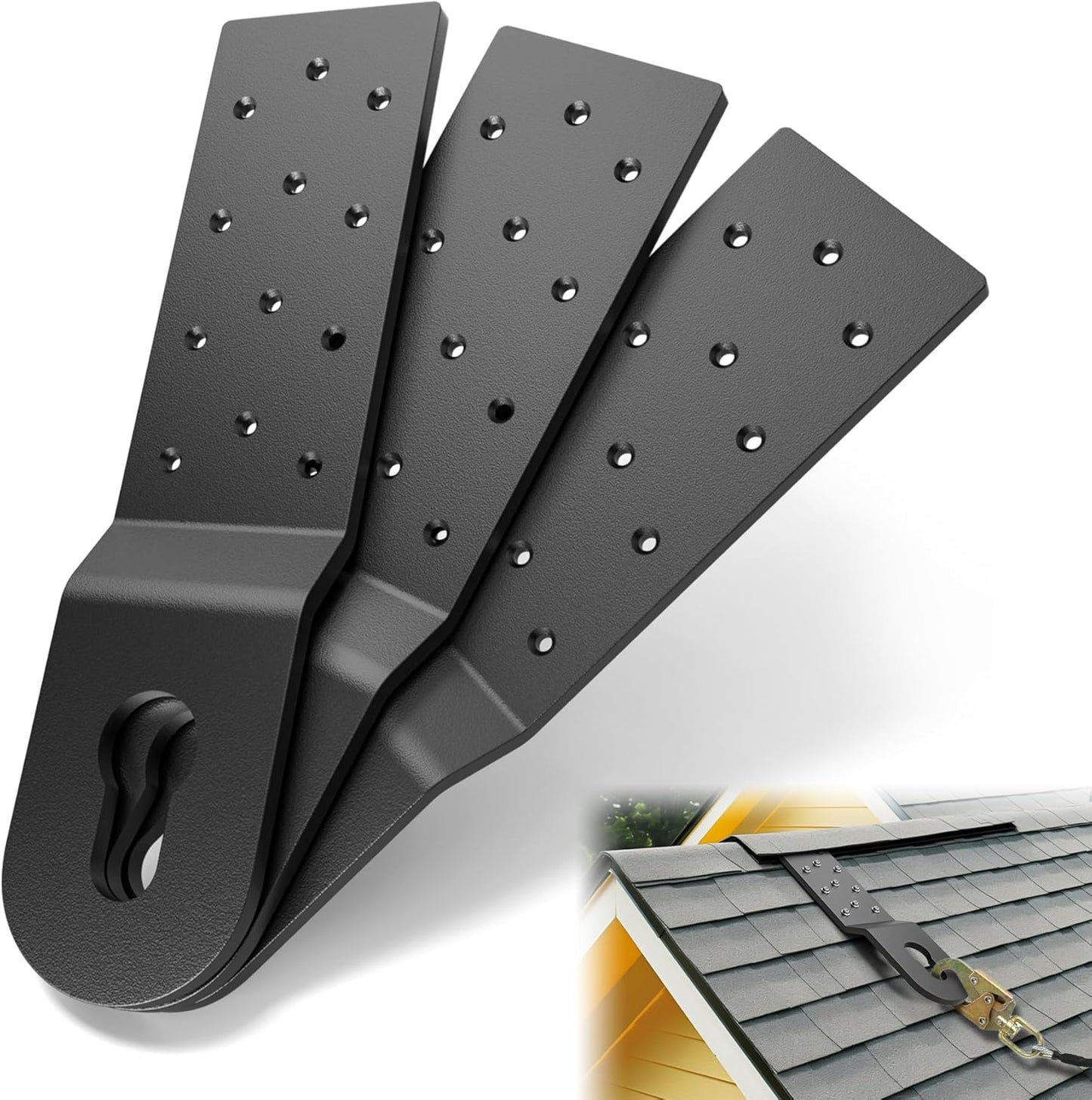 Heavy Duty Roof Safety Anchor,Roof Anchors For Fall Protection Connects To Wood Surfaces,Permanent Roof Anchor Use With Roofing Harness, Safety Ropes And Other Roof Safety Equipment(3 Pcs)