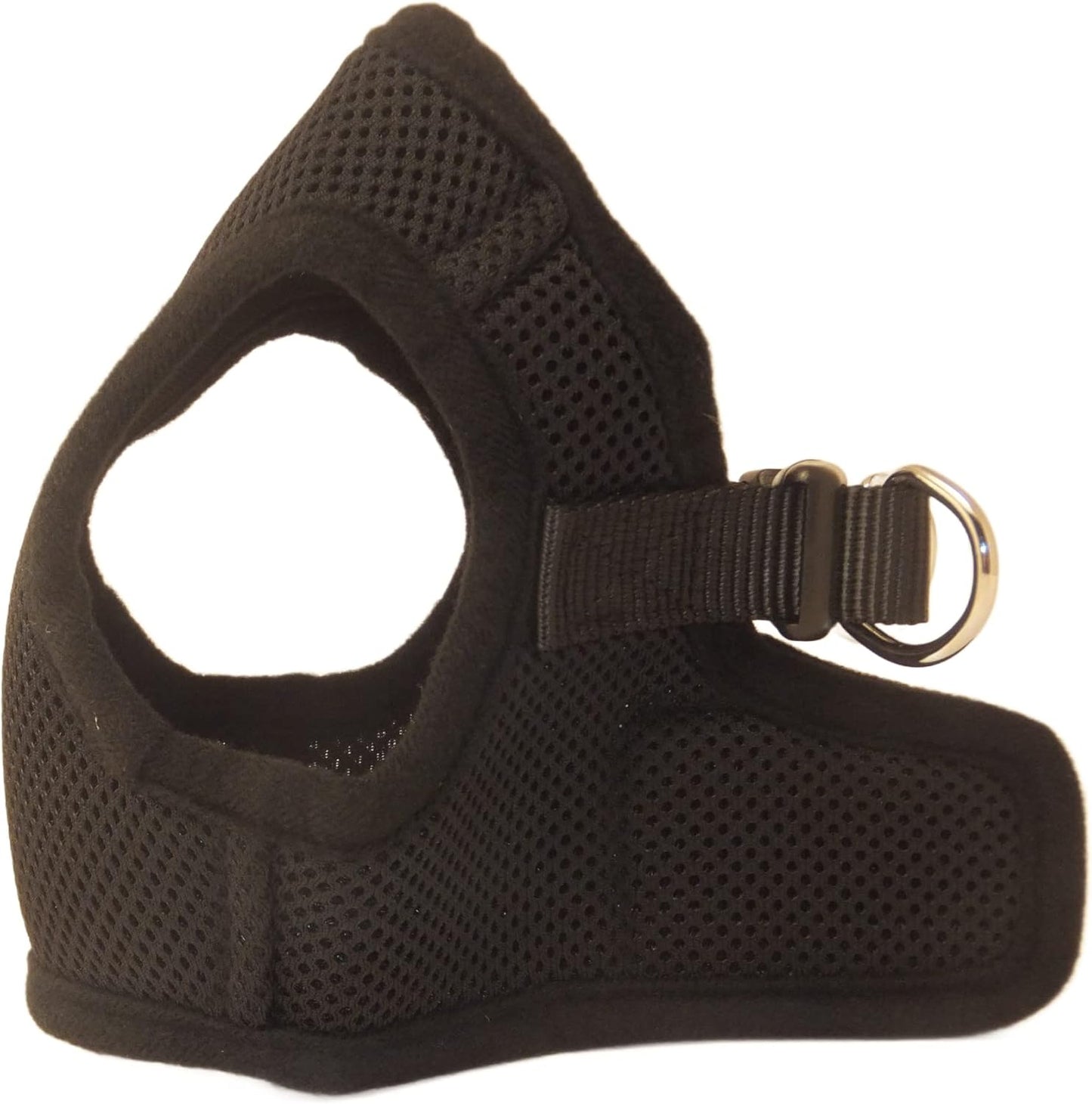 Soft No Pull Step-in Dog Harness Small Dog XXS XS Vest for Teacup, Chihuahua, Yorkie, Pomeranian Dog Vest Harness for Puppy Black Mesh Comfy (2-4 lbs)