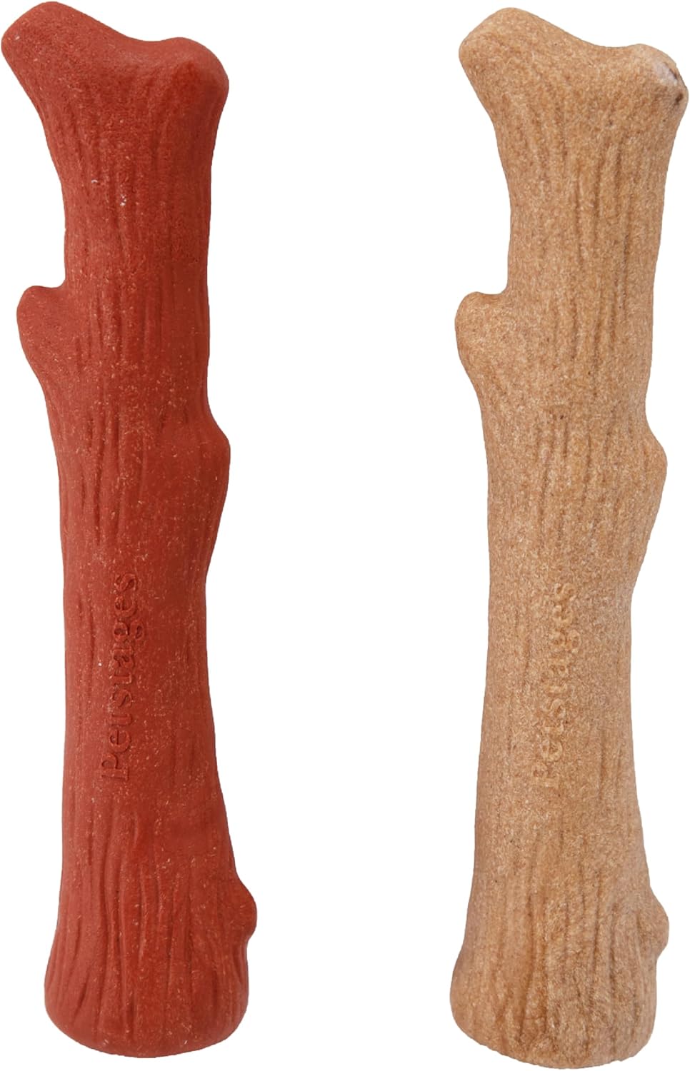 Pupstages Dogwood Mesquite Dog Chew Toy – Real-Wood Blend, Moderate Chewers, Medium, 7.5", 2-Pack (Natural & Mesquite Flavors)