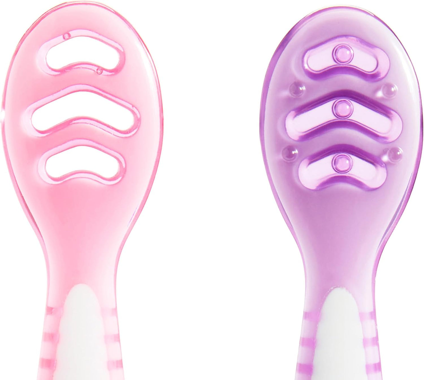 Munchkin® Gentle Dip™ Baby Spoons for Self Feeding and Baby Led Weaning, 3 Pack, Pink/Purple