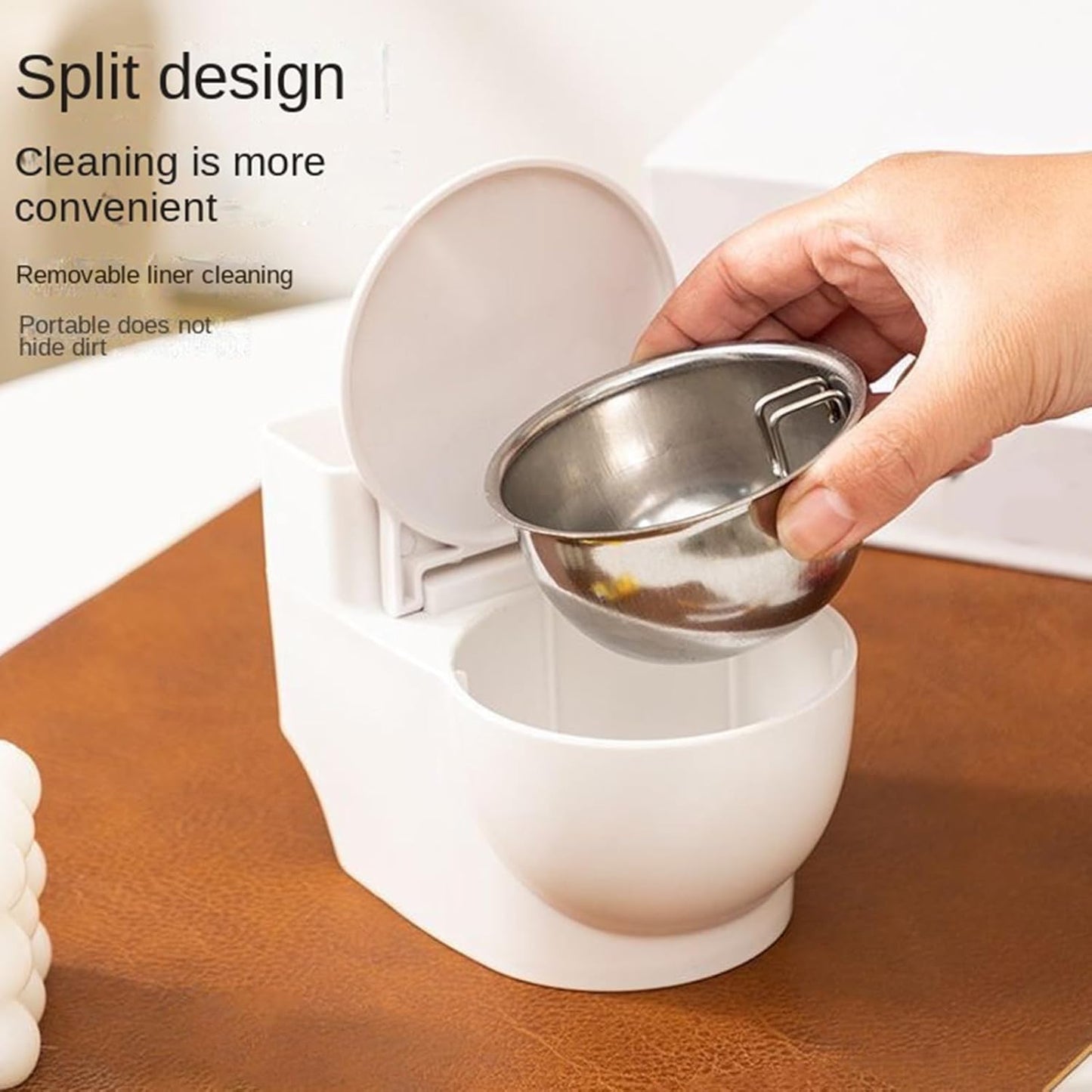 Cat Water Bowl - Anti Spill Detachable Dish, Toilet Shaped Pet Feeder, Fountain, Novelty Animal Station, Supplies, White Automatic Dispenser for Pets Kittens Puppies Dogs Home