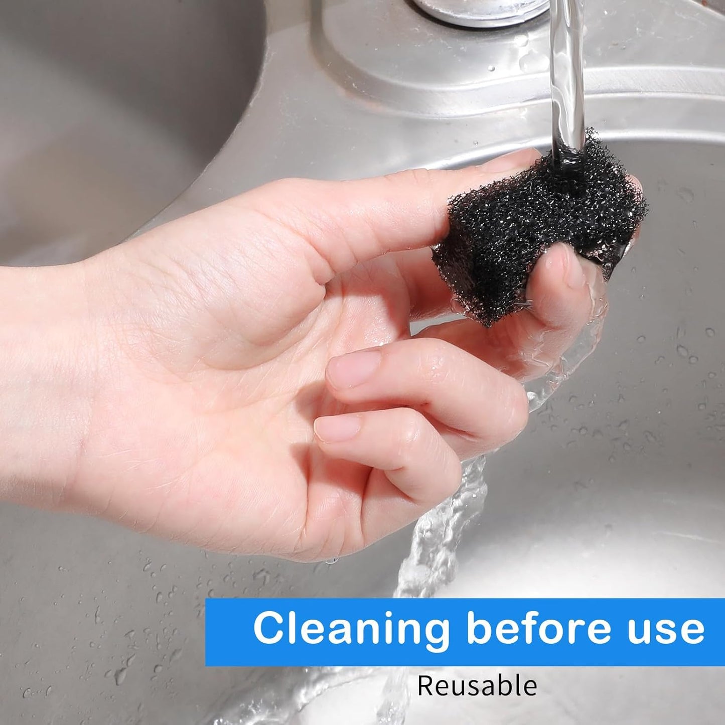 12 Pcs Cat Water Fountain Sponge Filters Pet Fountain Replacement Filters Cat Sponges for 92oz/2.8L Pet Fountain Small Sponge Filter for Cat and Dog (Black)