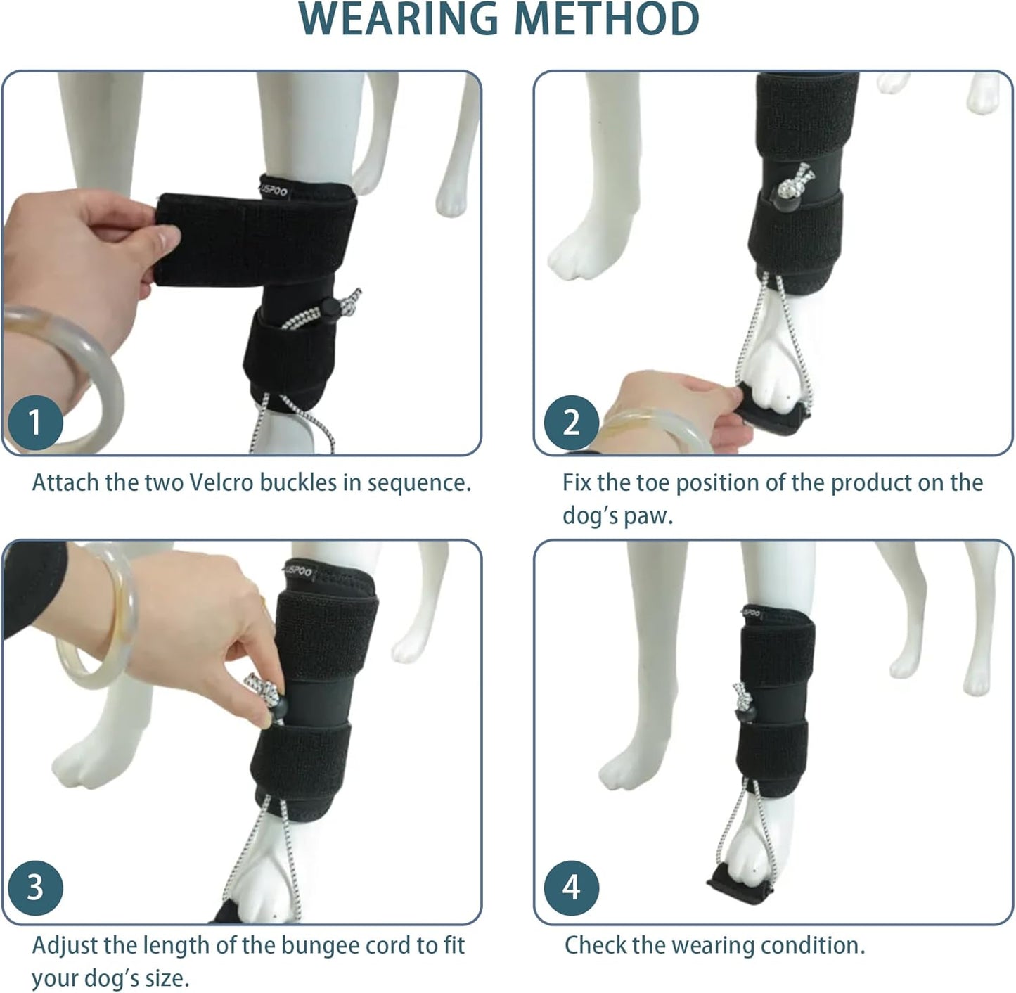 Dog Knuckling Brace, Dog Toe Grips for Wrist Arthritis, Wrist Dislocation, Front Legs, M