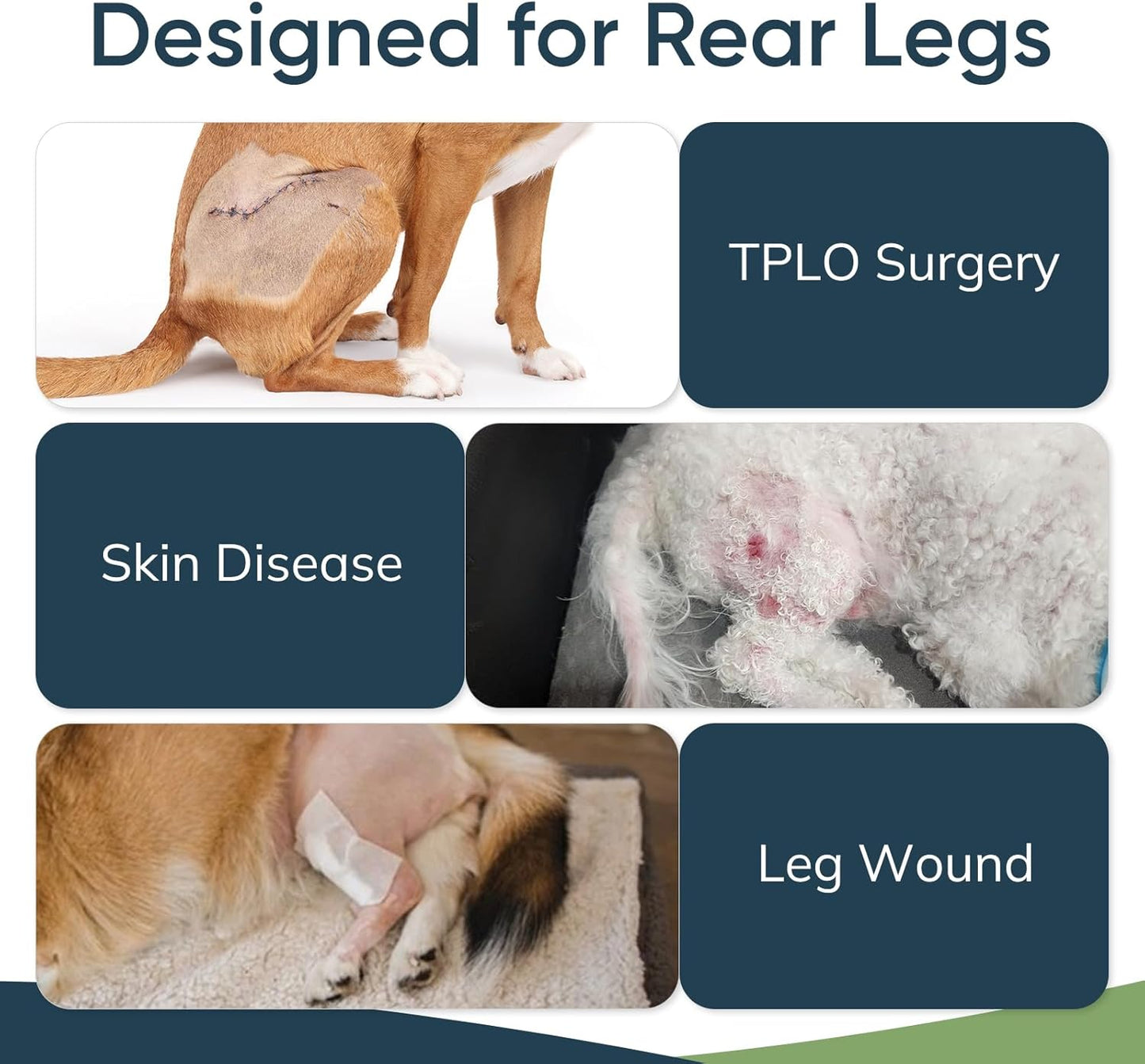 Supet Dog Rear Leg Sleeve to Stop Licking- Potty-Friendly for TPLO ACL Surgery Leg Injuries, Chew Resistant Washable Recovery Sleeve, for Male and Female Pets(Black,2XL)